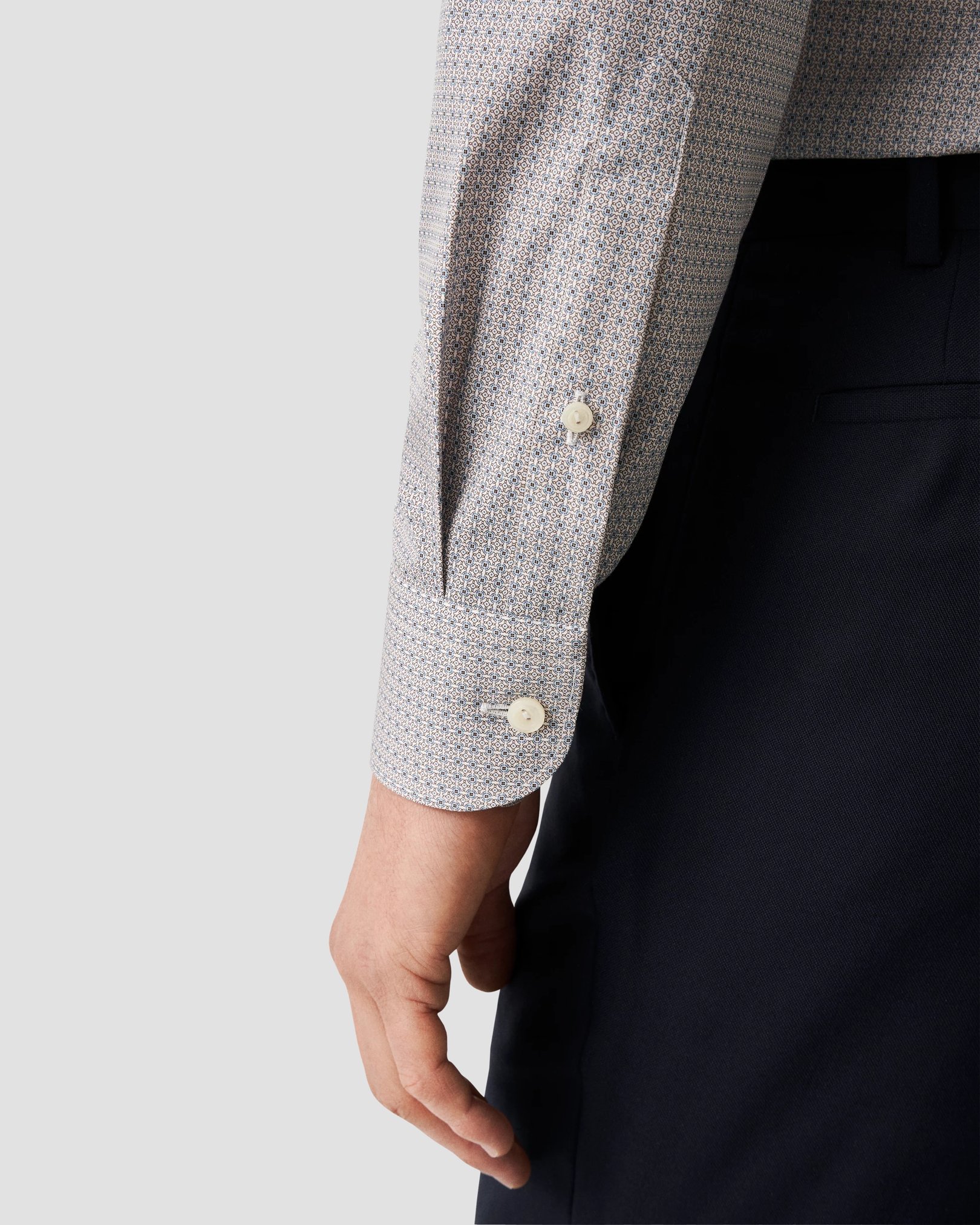 Eton - micro medallion print poplin shirt