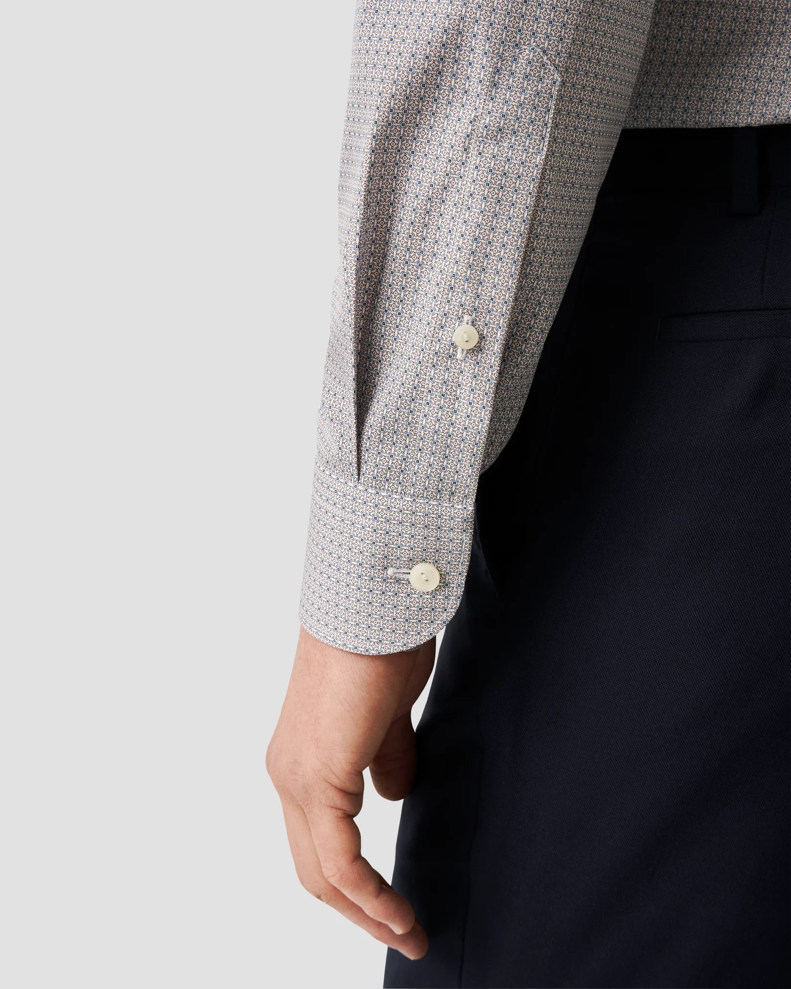 Eton - micro medallion print poplin shirt