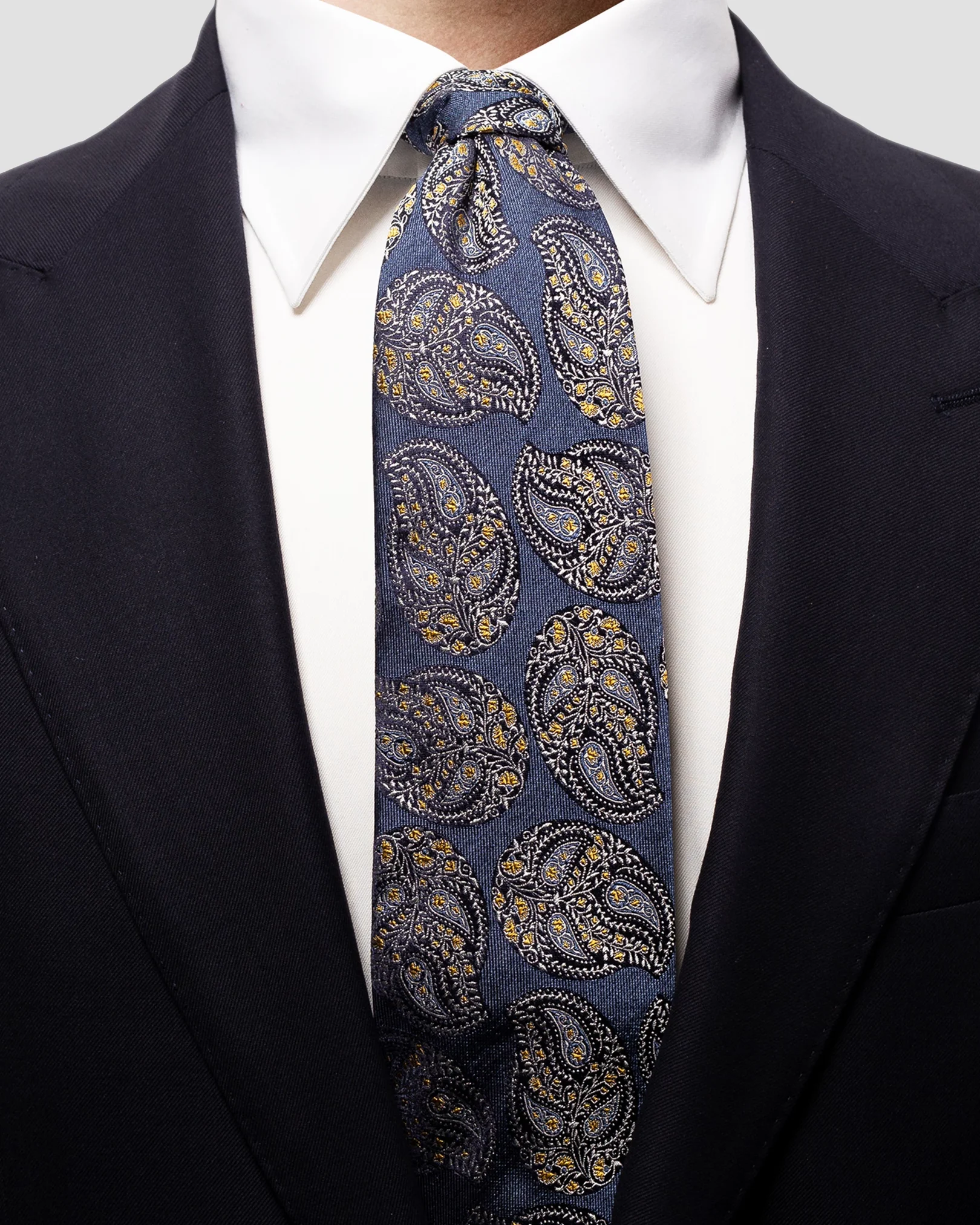 Eton - navy paisley tie