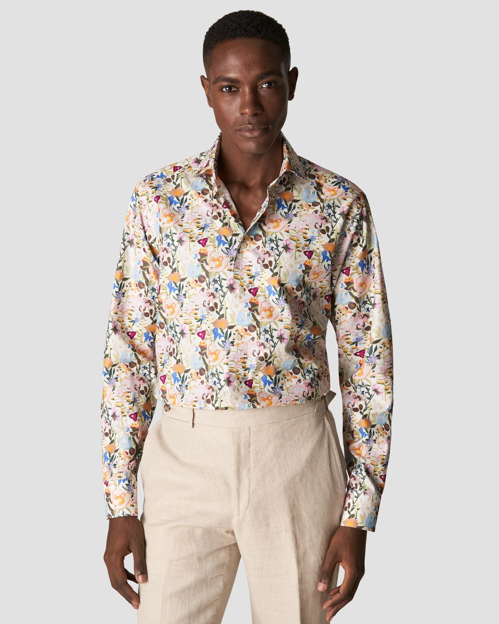 Eton - mid grey lightweight flanell