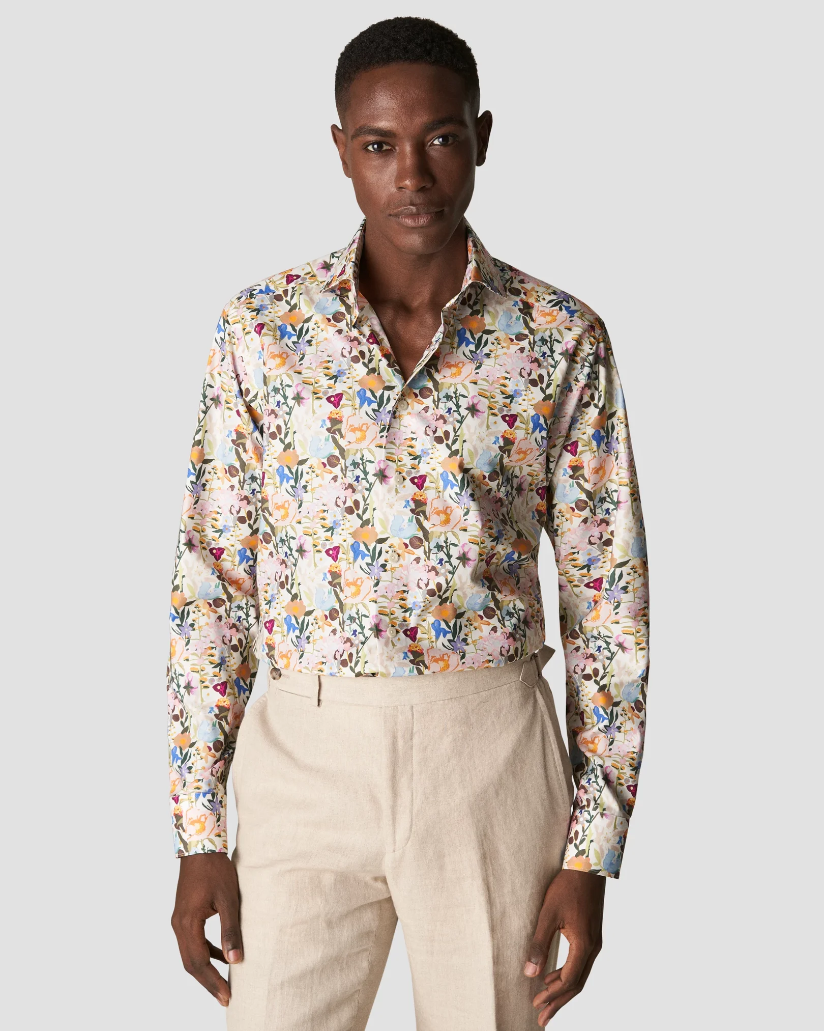 Eton - mid grey lightweight flanell