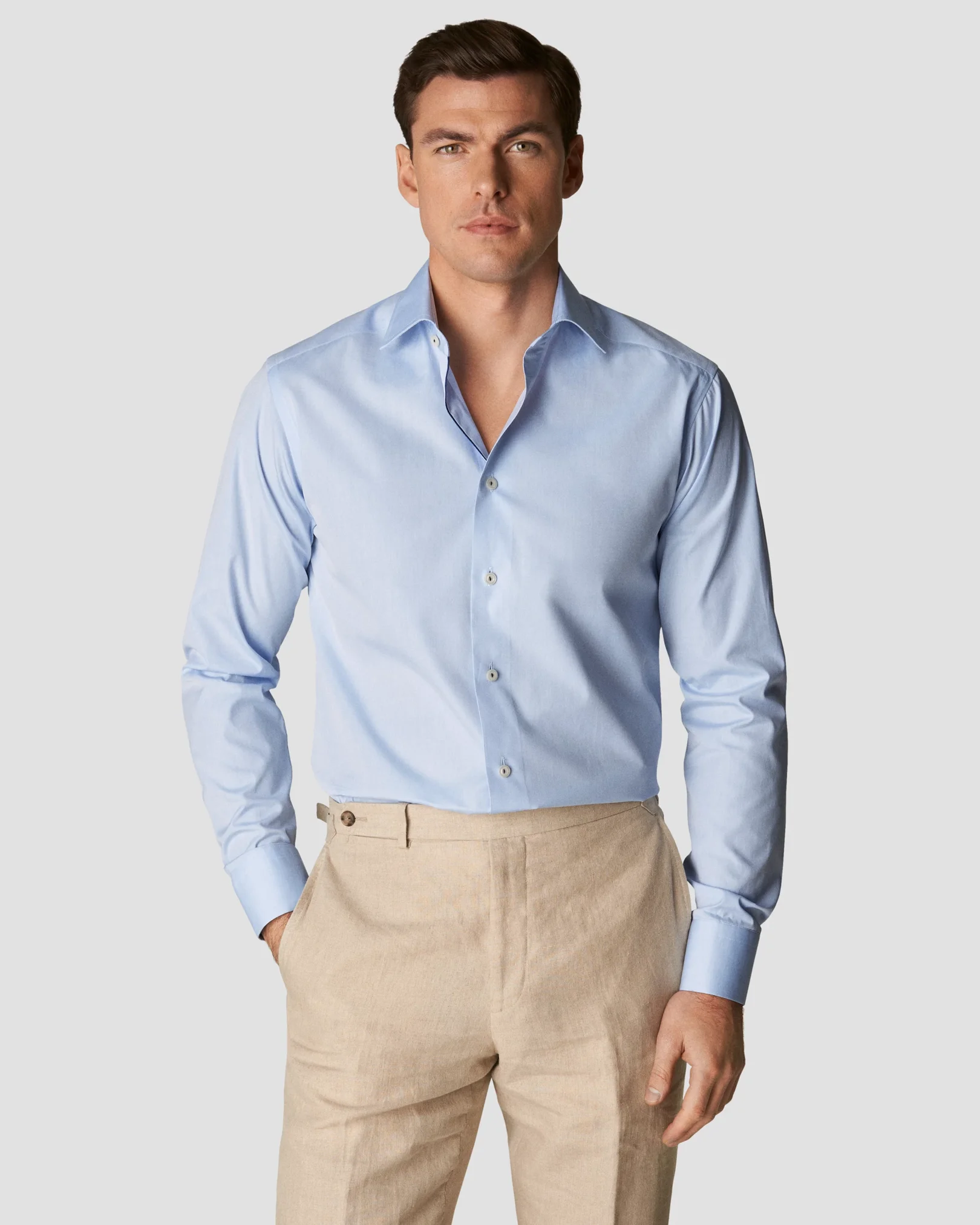 Eton - light blue plain weave