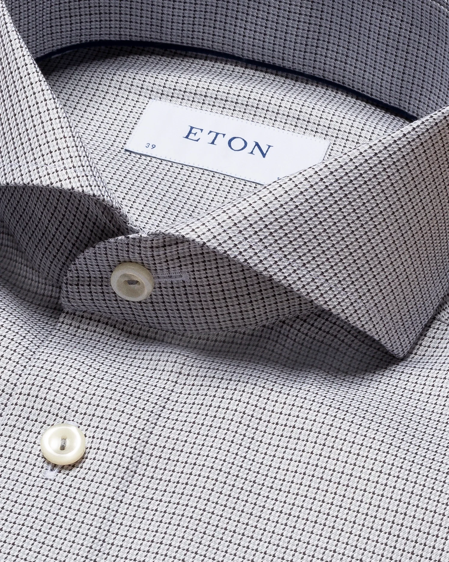 Eton - gray cotton lyocell stretch shirt