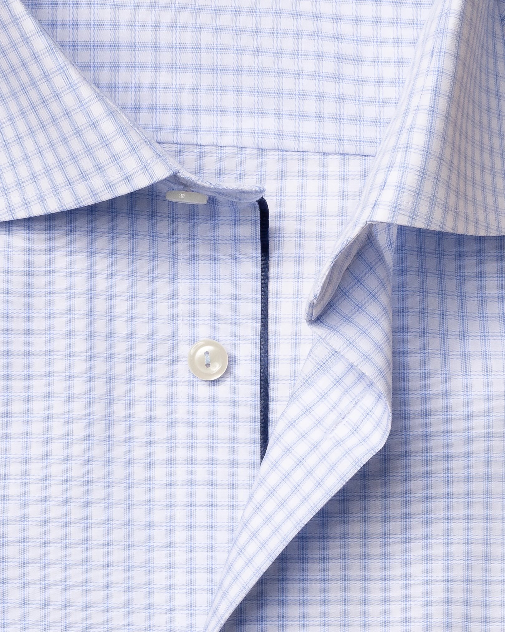 Eton - light blue checks poplin shirt