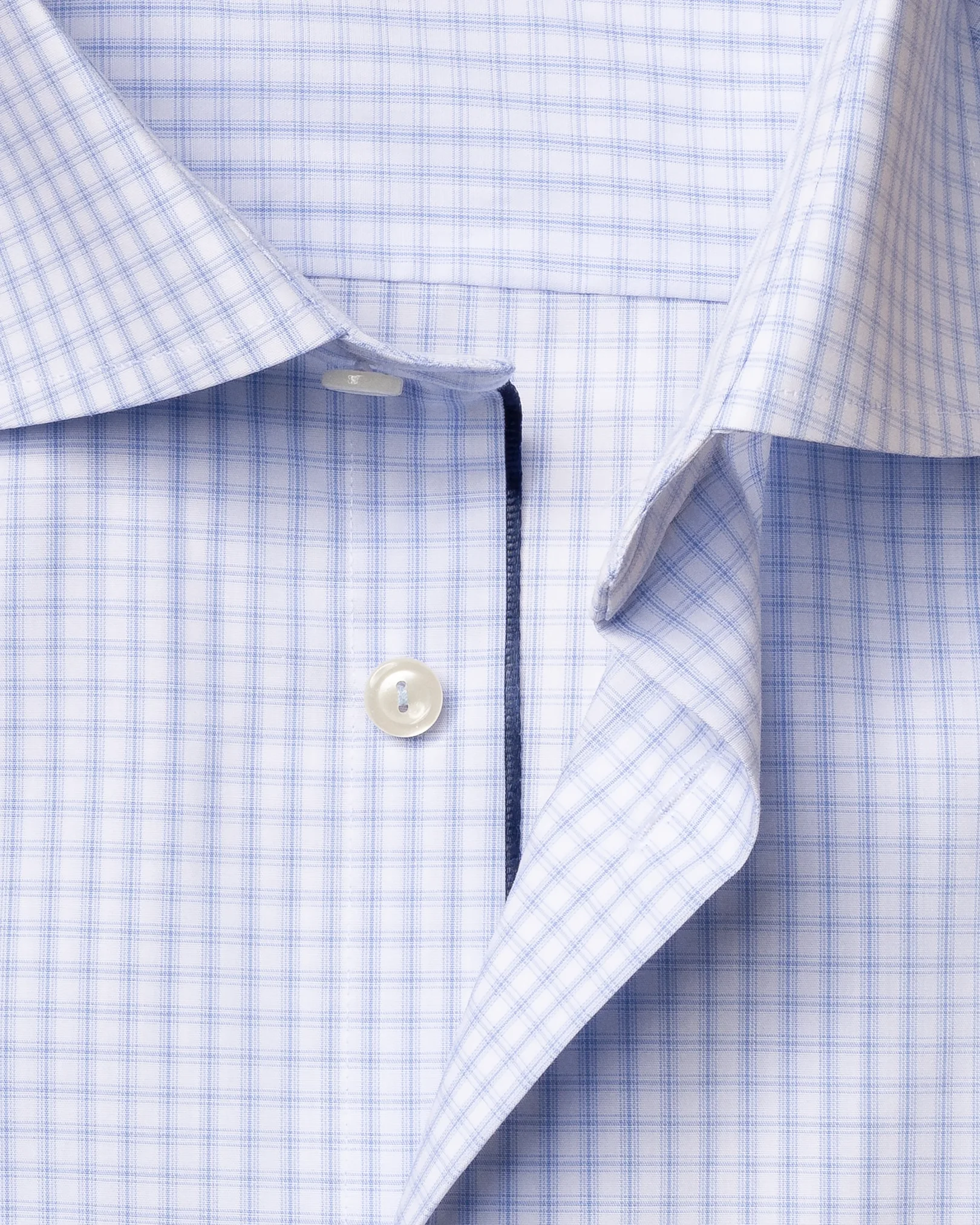 Eton - light blue checks poplin shirt