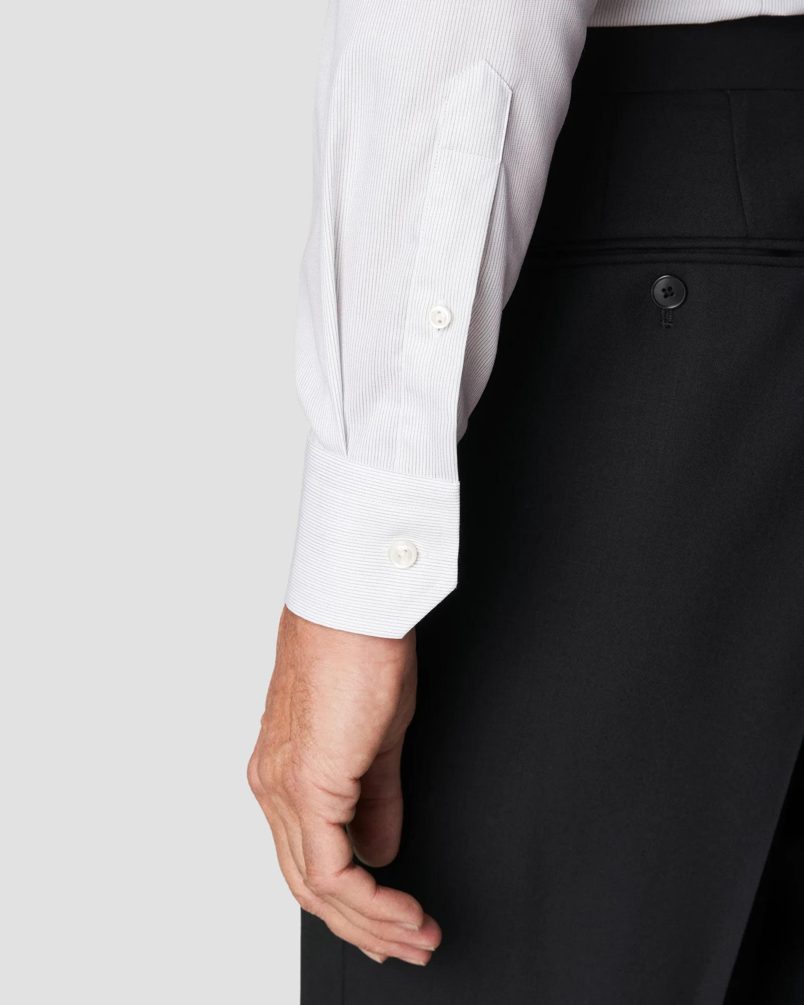 Eton - light green twill hairline shirt
