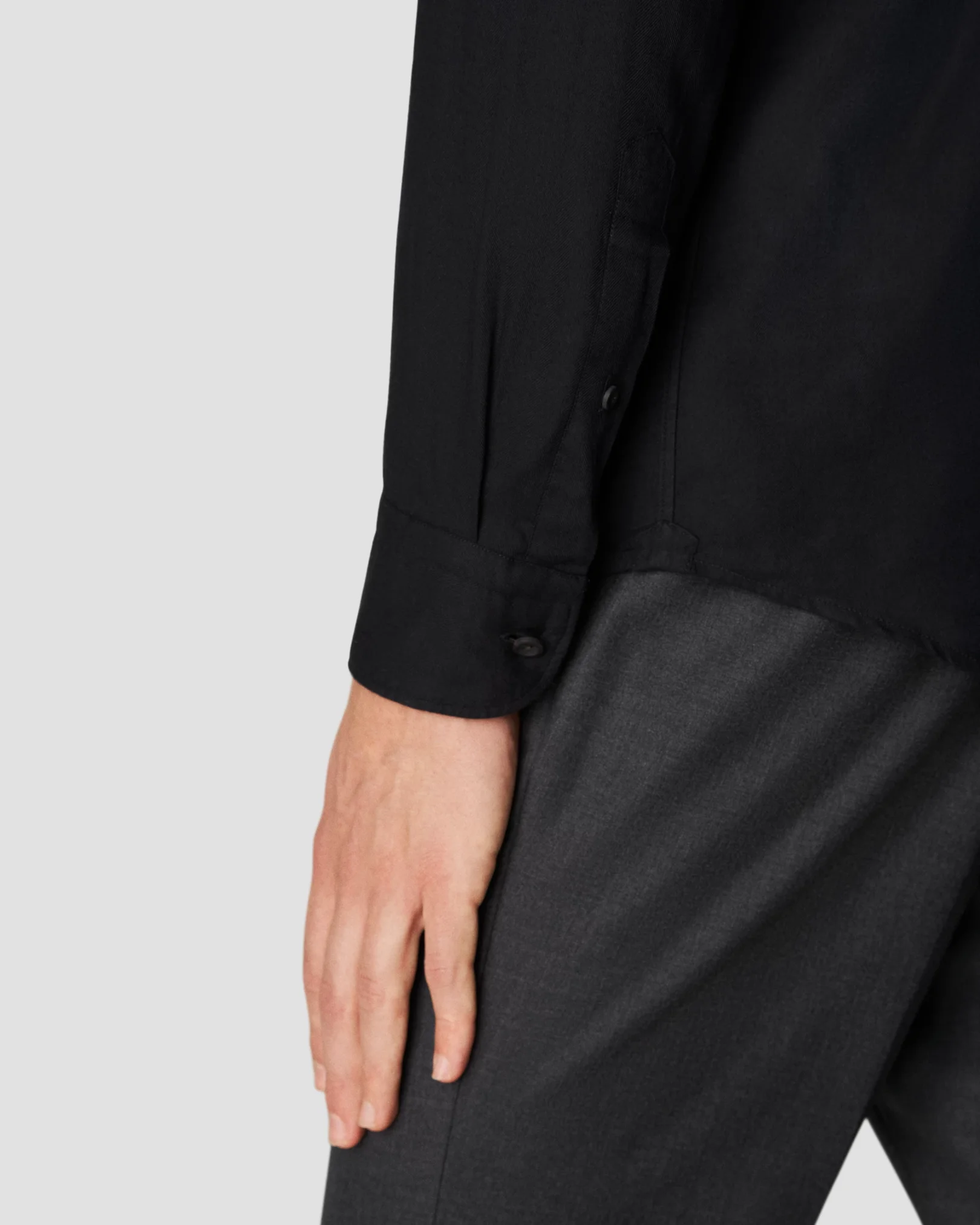 Eton - black lightweight flannel