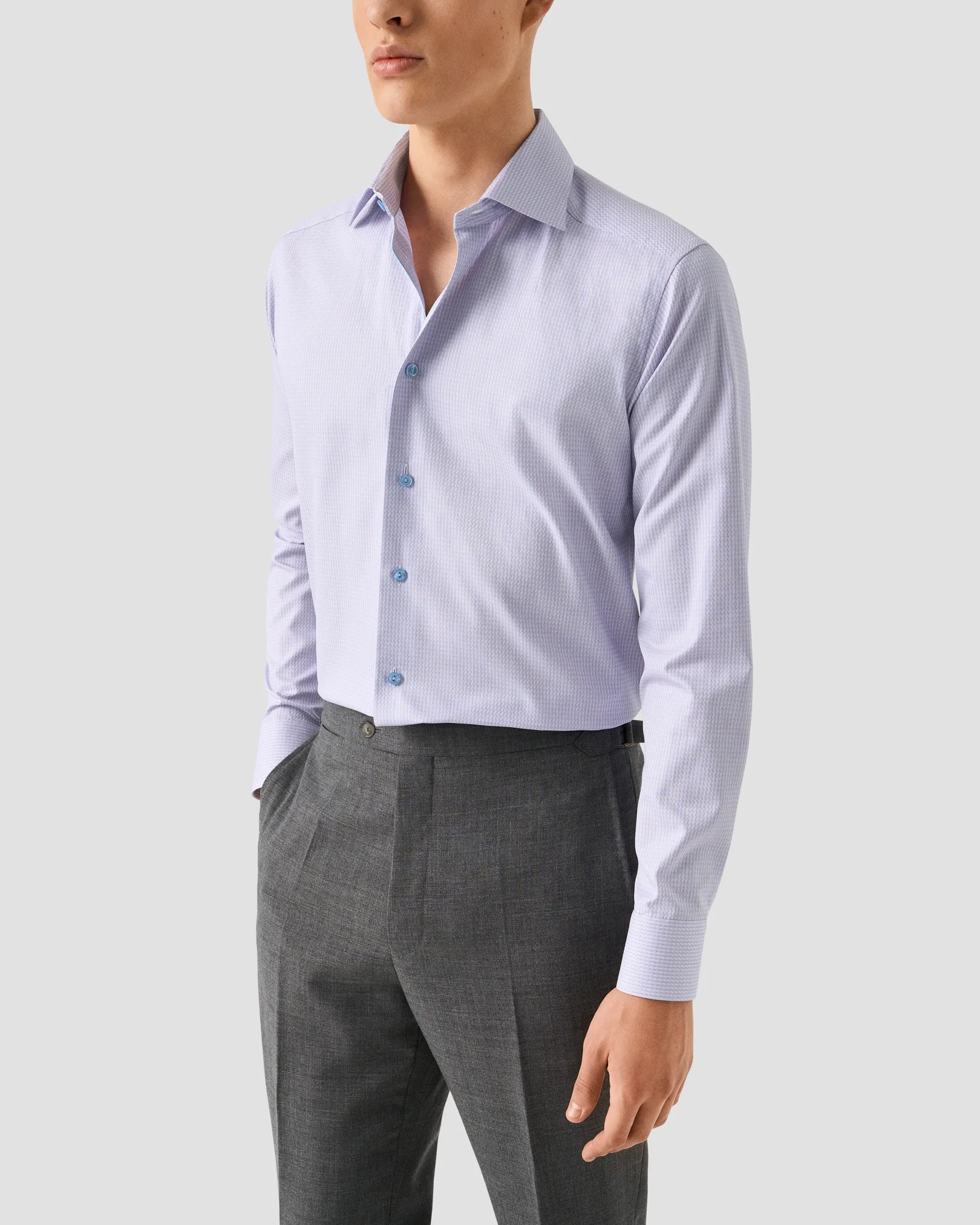 Eton - pink check signature dobby shirt
