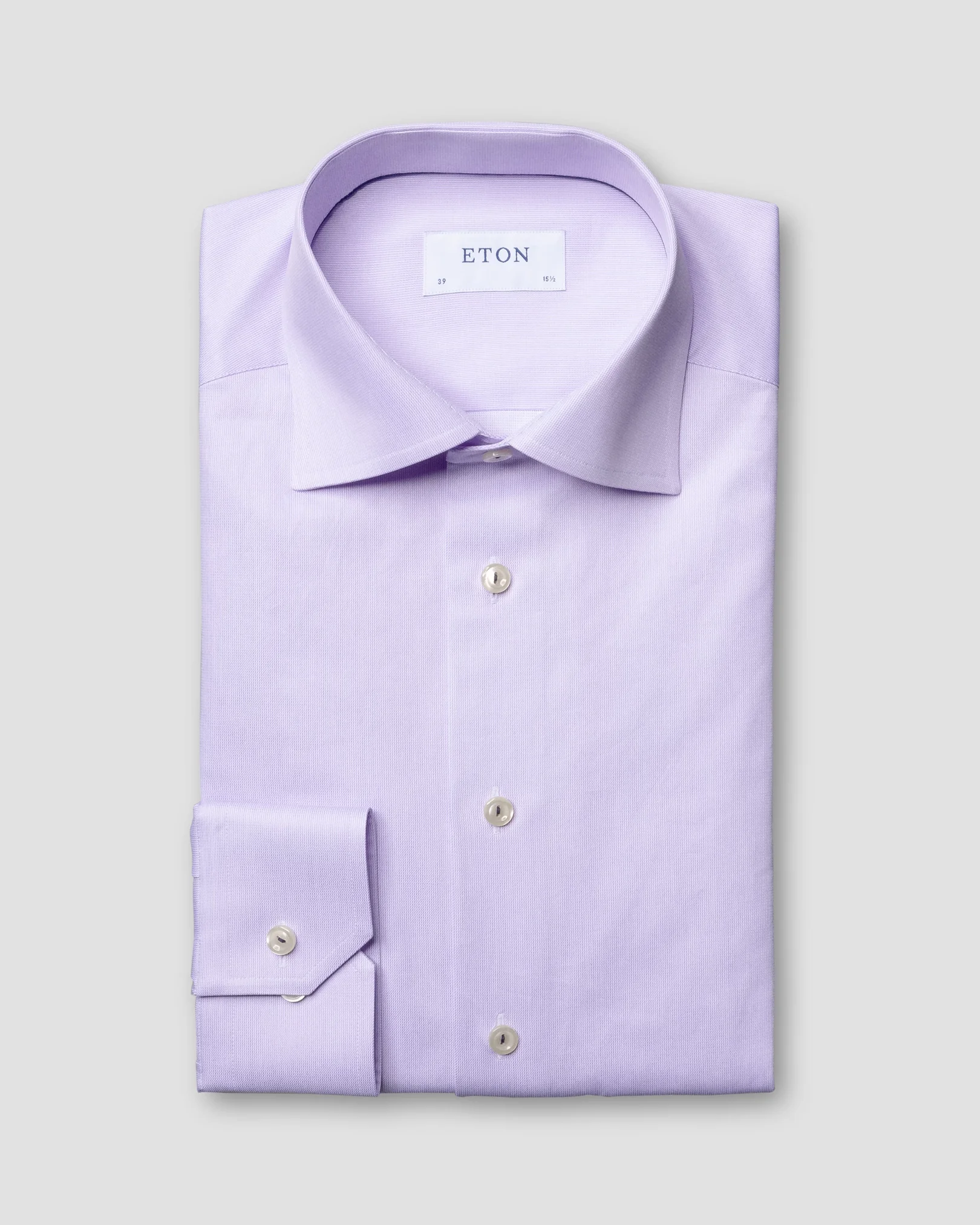 Eton - purple royal twill shirt cut away