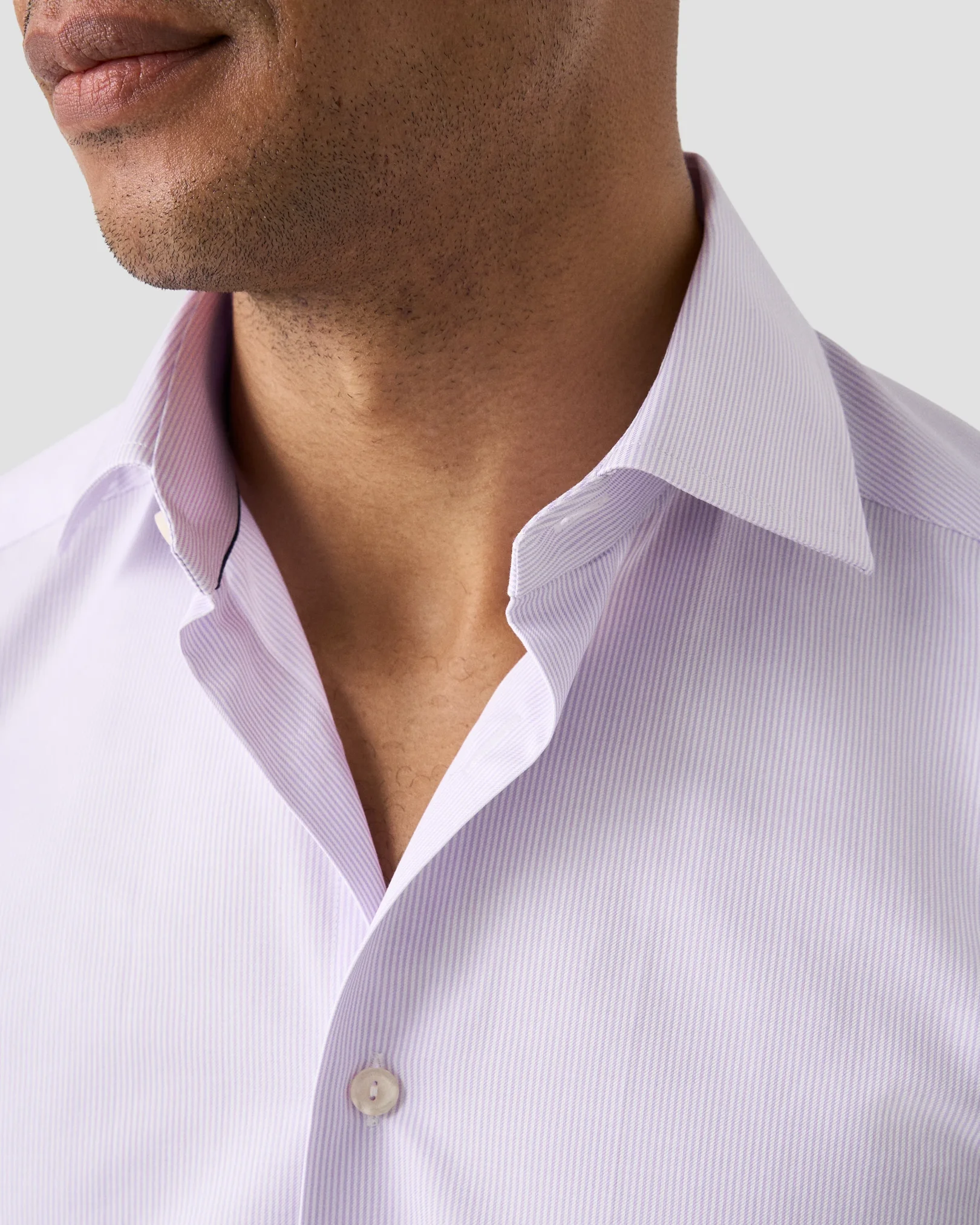 Eton - light purple fine stripe signature twill shirt