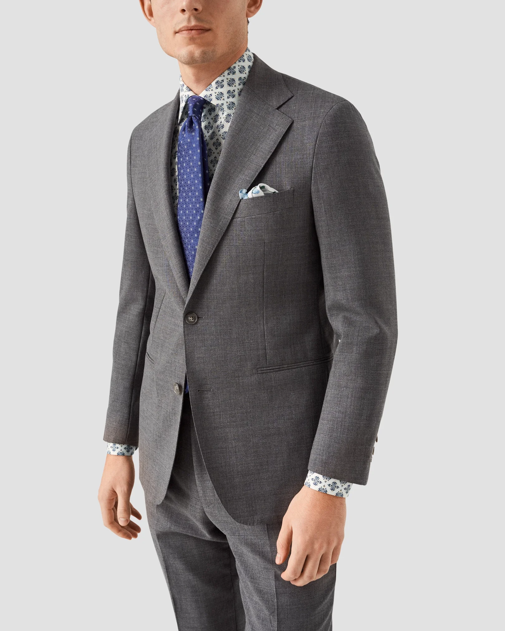 Eton - white cotton tencel mdedallion shirt