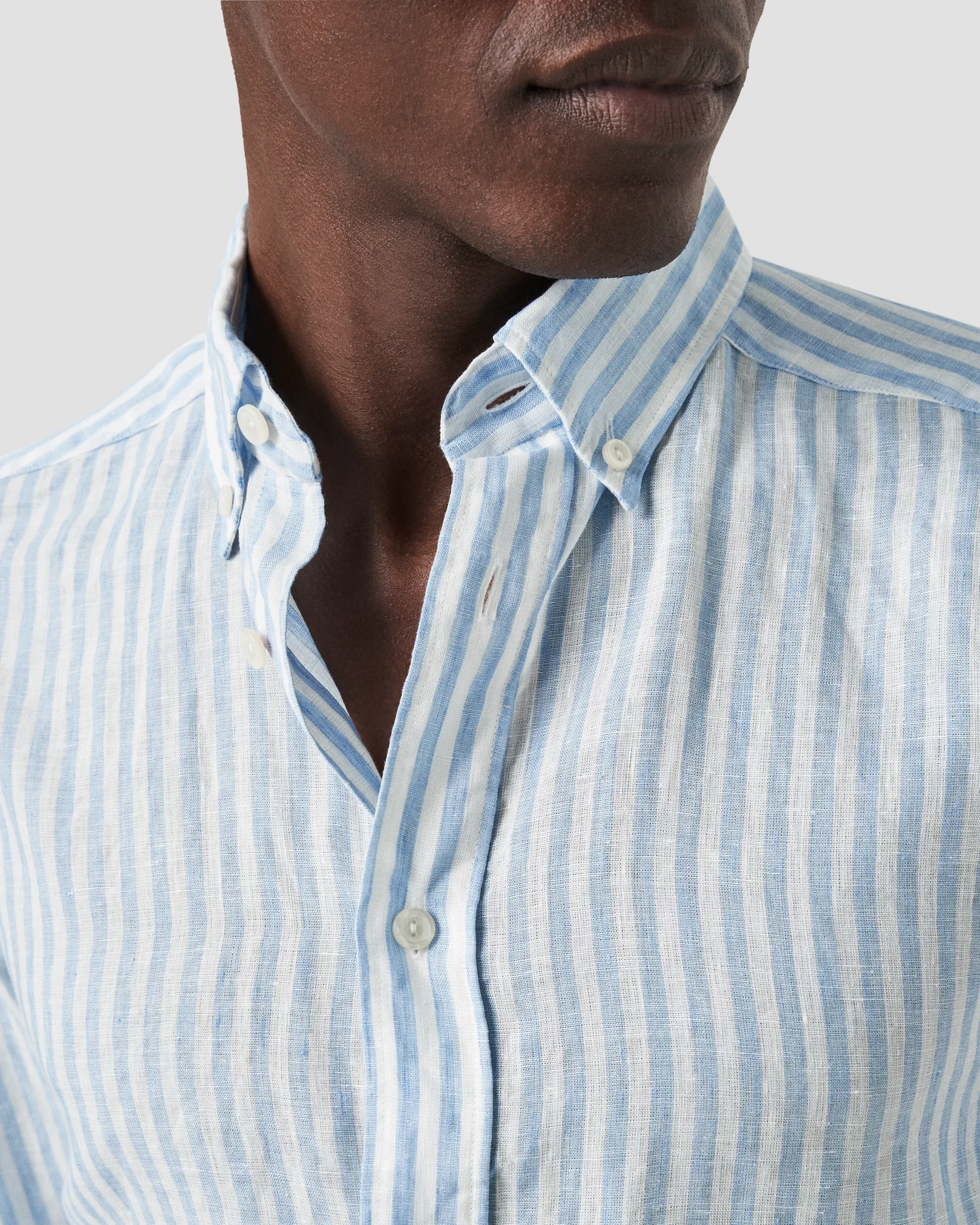 Eton - classic wide striped linen shirt