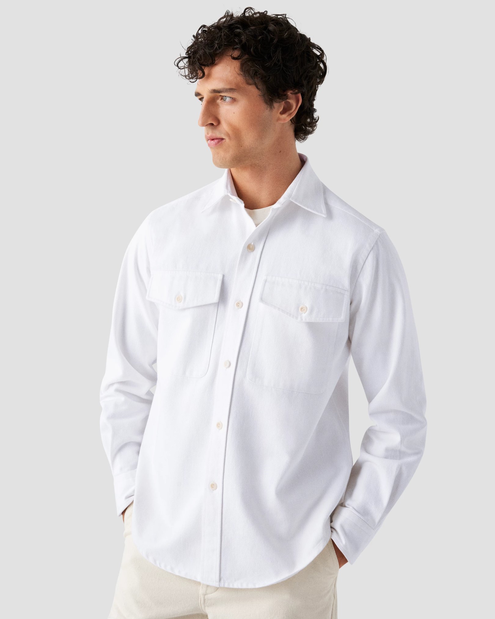 Eton - white heavy twill overshirt