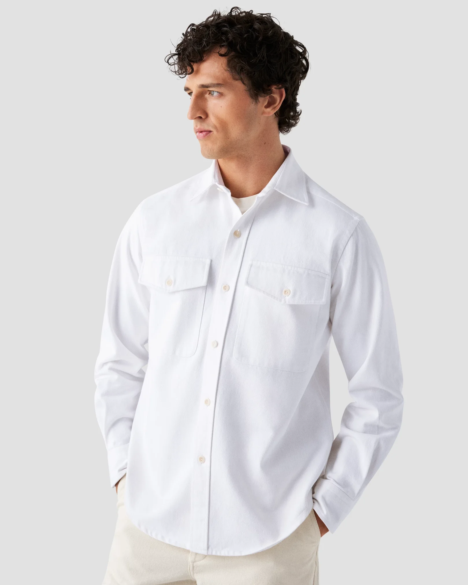 Eton - white heavy twill overshirt