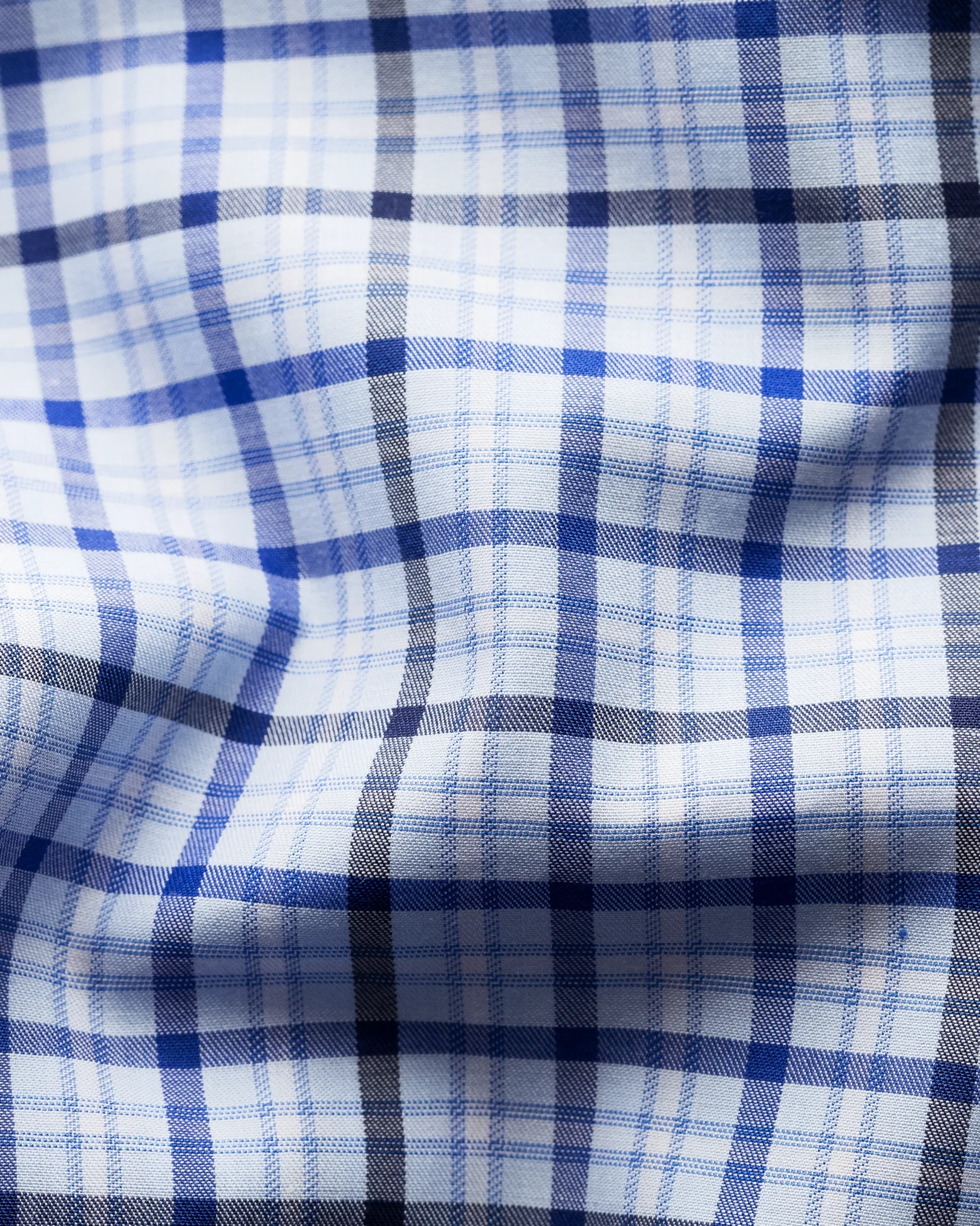 Eton - blue checks fine twill shirt