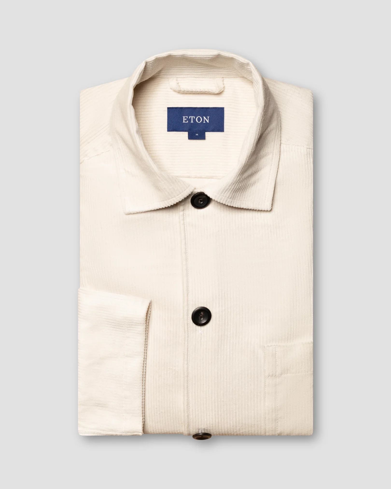 Eton - white cordoroy turn down straight sleeve end regular