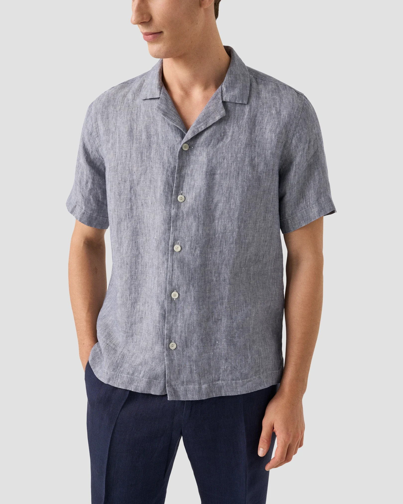 Eton - Resort-Hemd aus Leinen-Twill