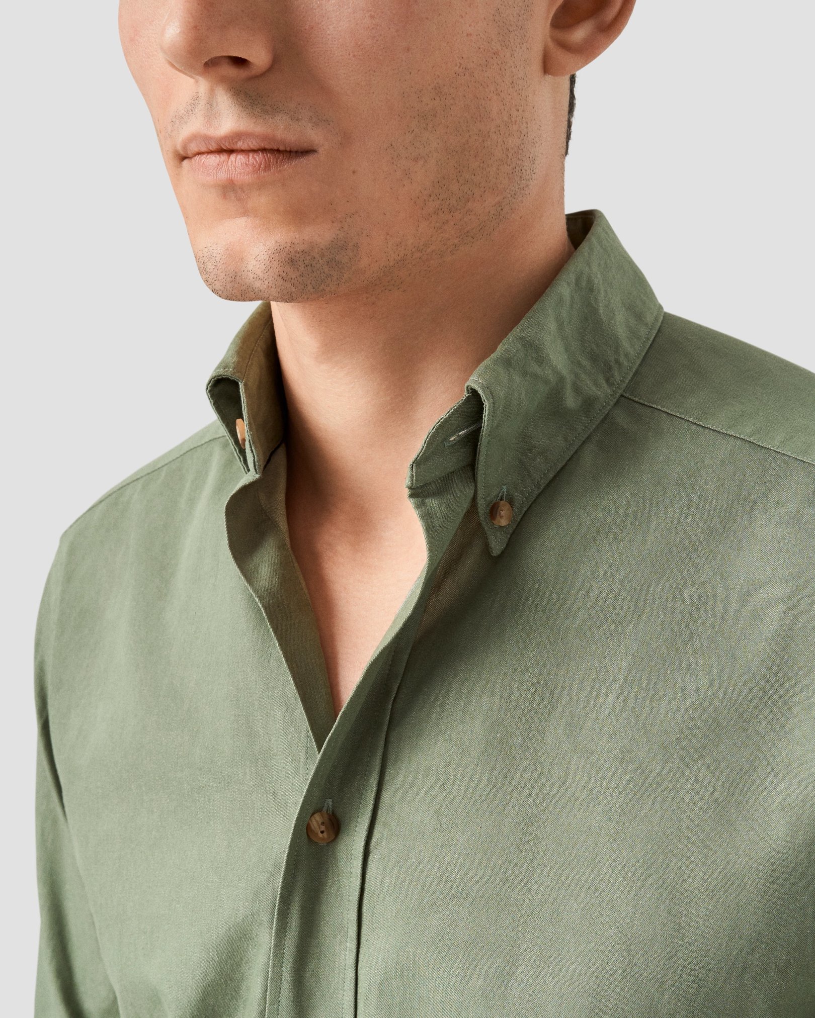 Eton - mid green heavy twill denim