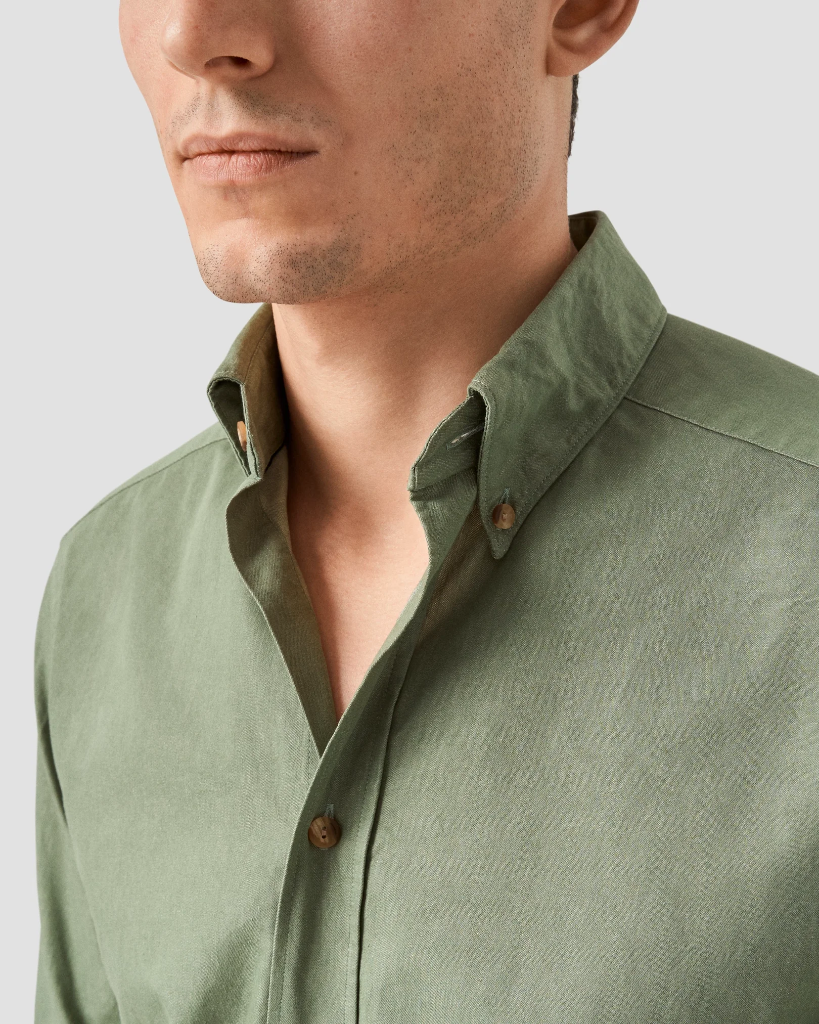 Eton - mid green heavy twill denim