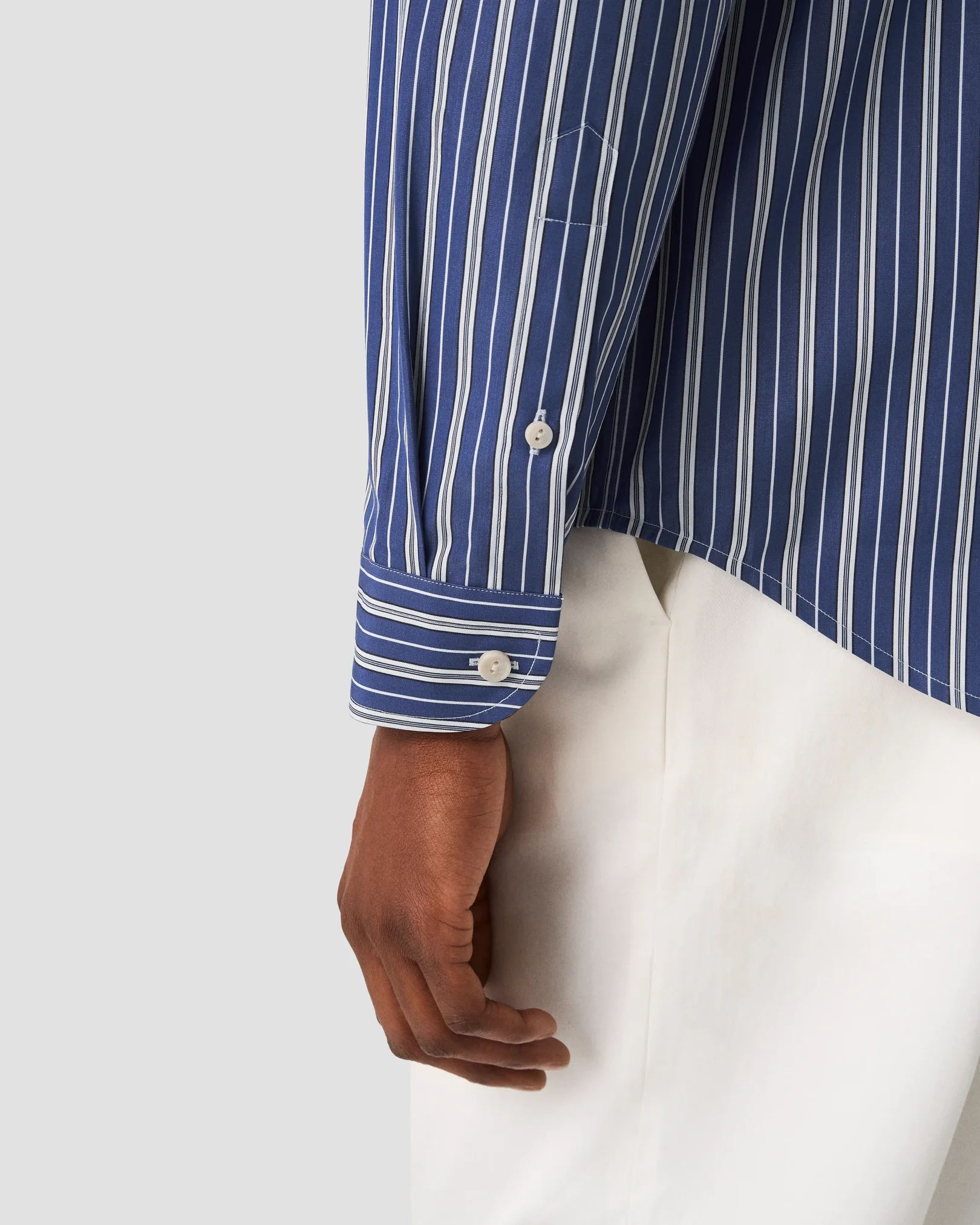 Eton - striped one piece collar shirt