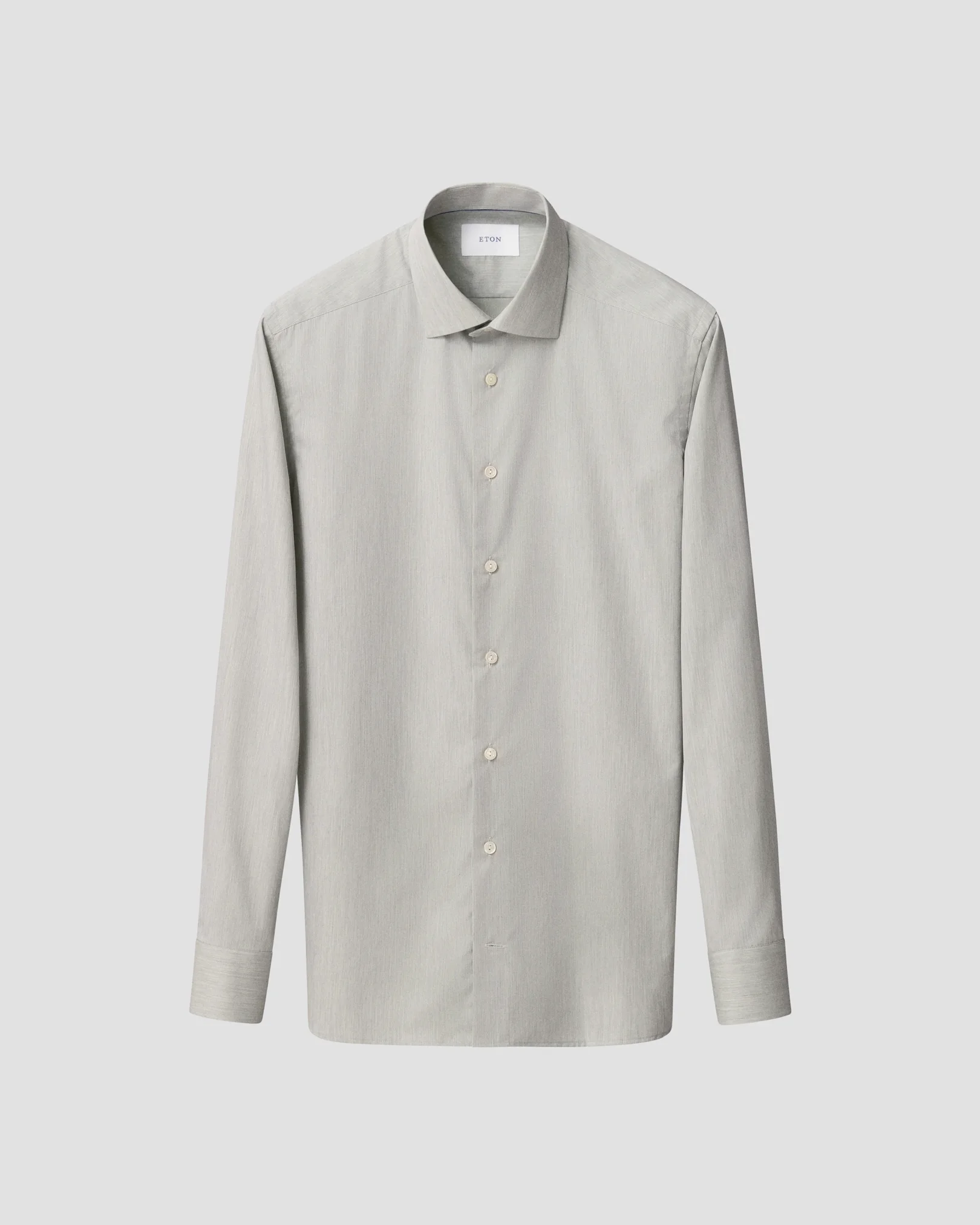 Eton - light green solid fine twill shirt