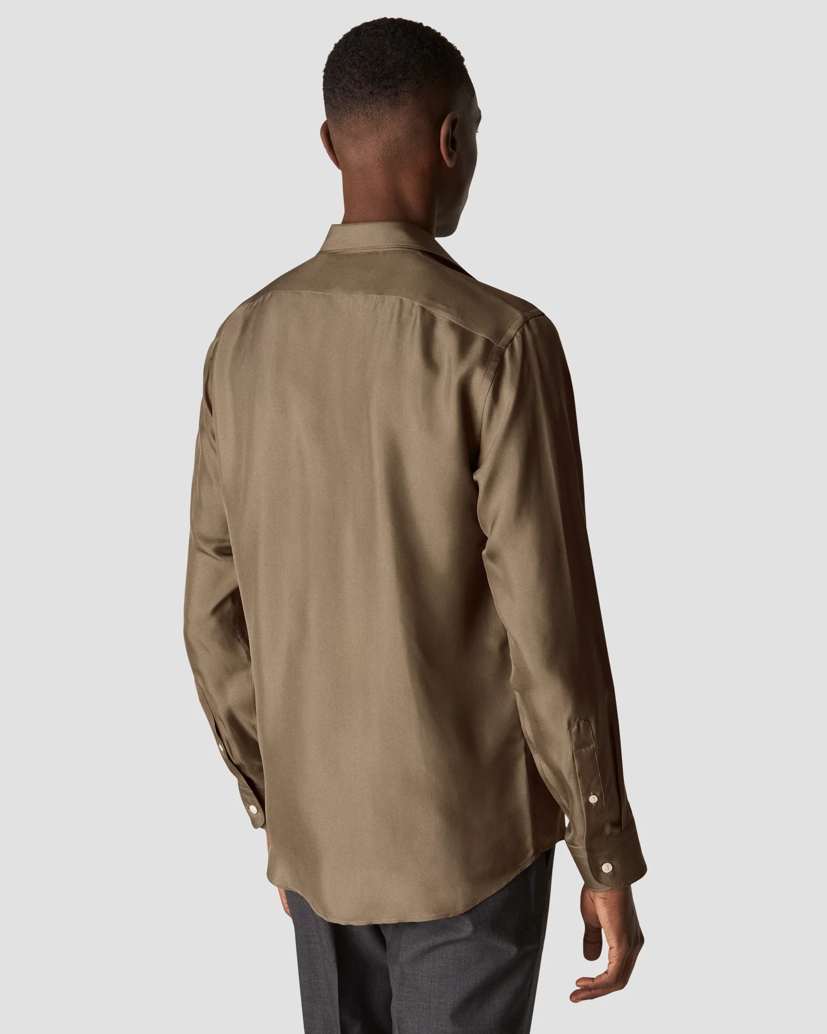 Eton - dark green silk shirt