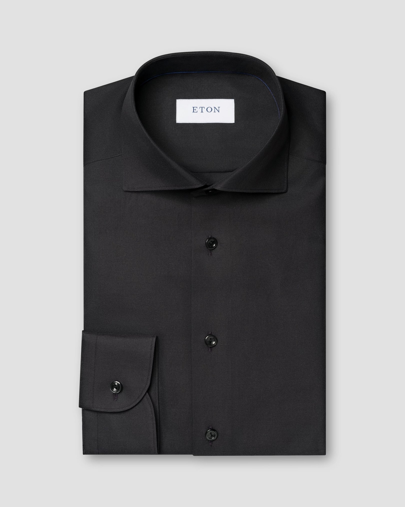 Eton - black semi solid signature dobby shirt