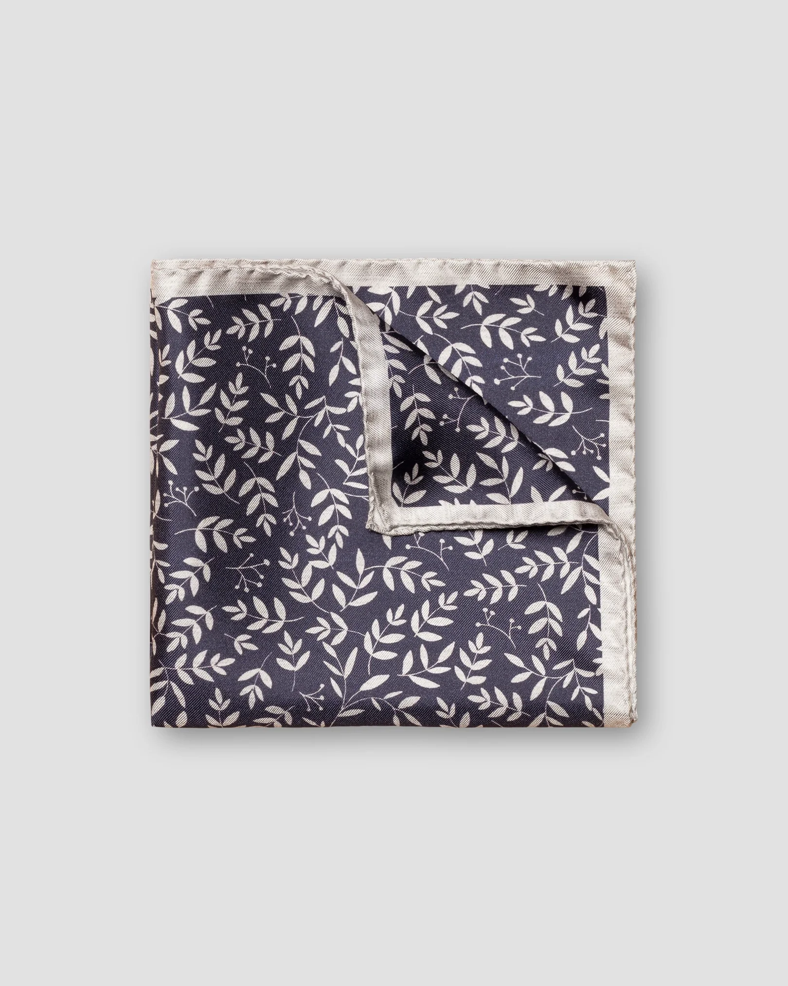 Eton - navy blue floral silk twill