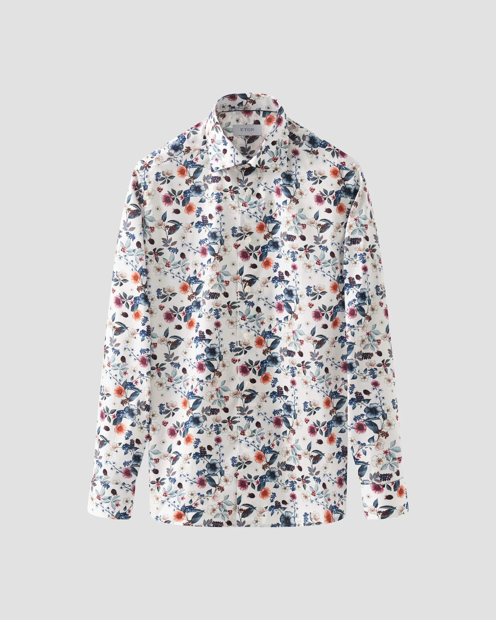 Eton - mid blue floral signature twill