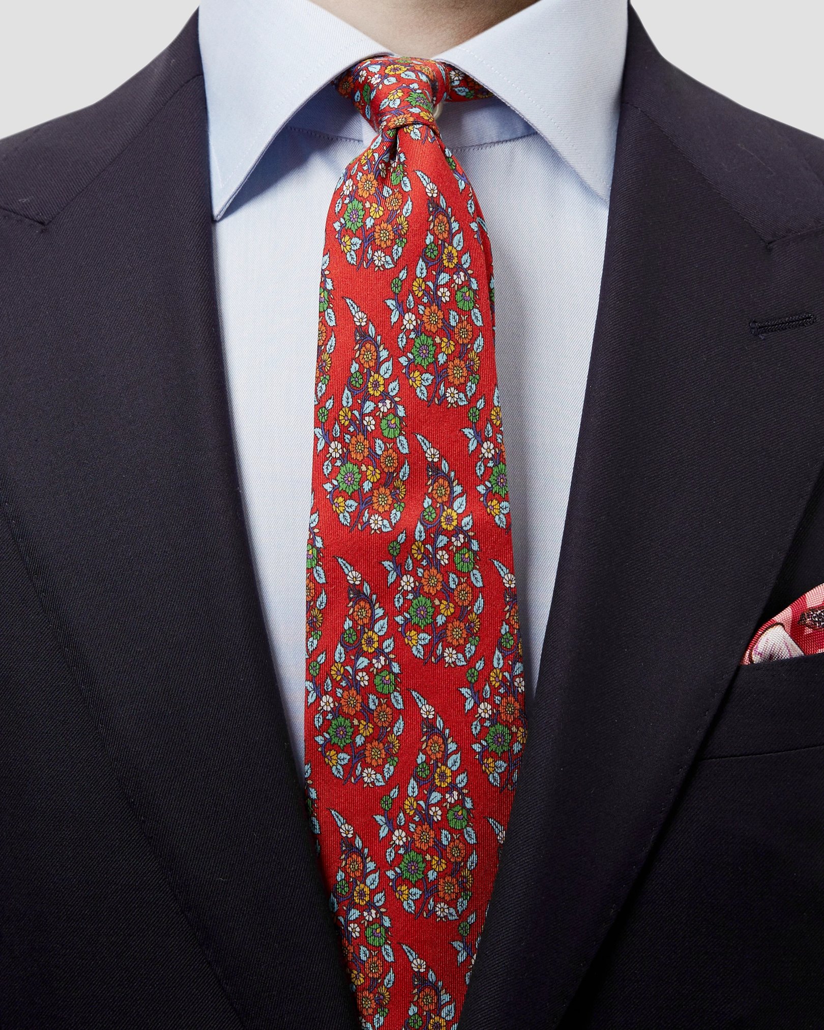 Eton - red paisley drop