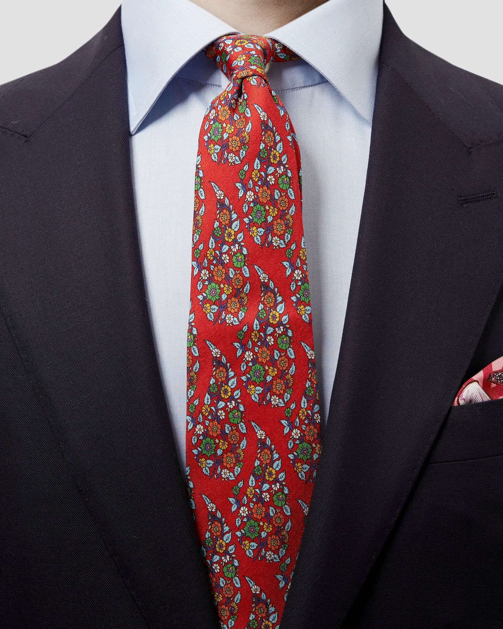 Eton - red paisley drop