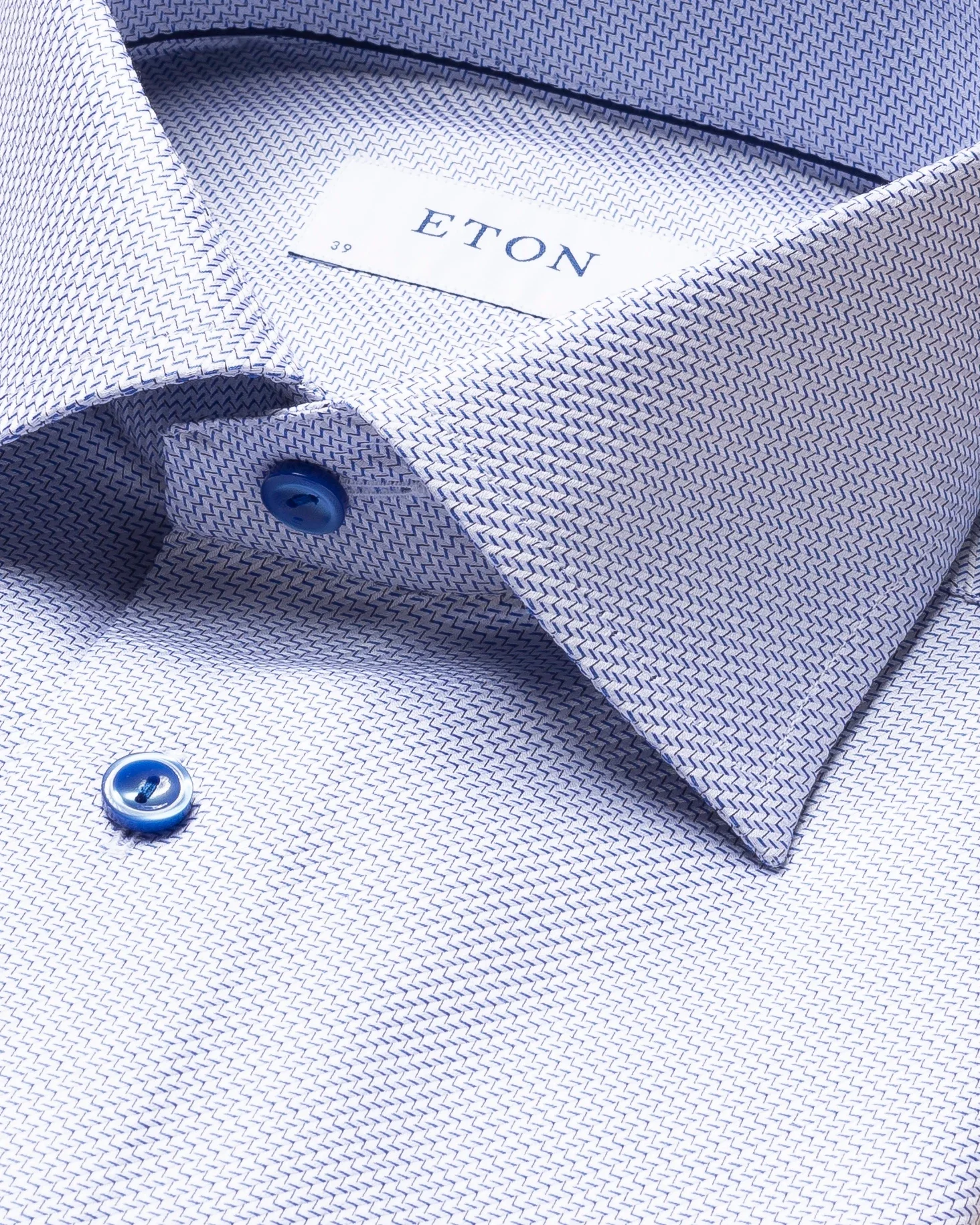 Eton - navy zic zac king twill shirt