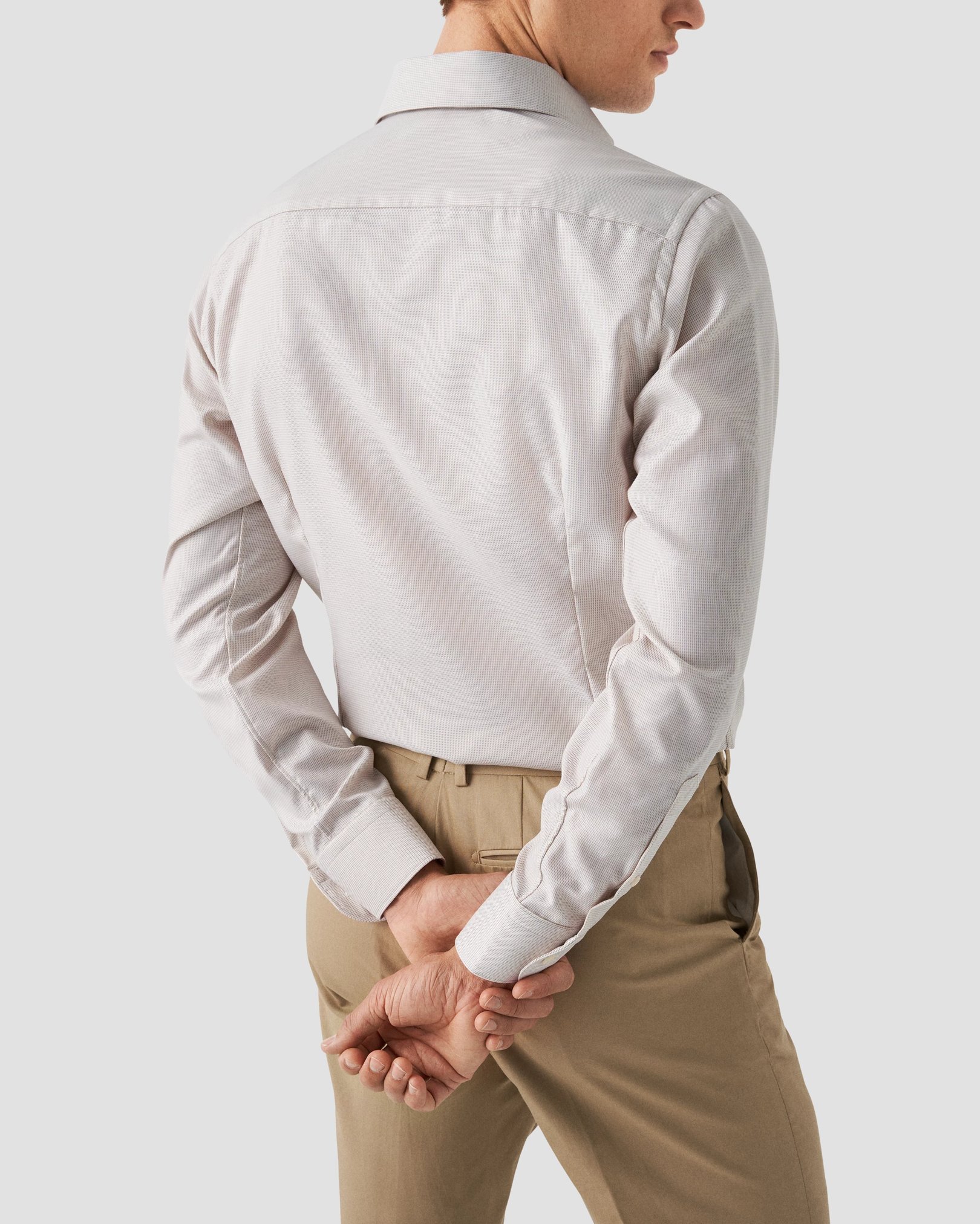 Eton - beige fine twill wide spread