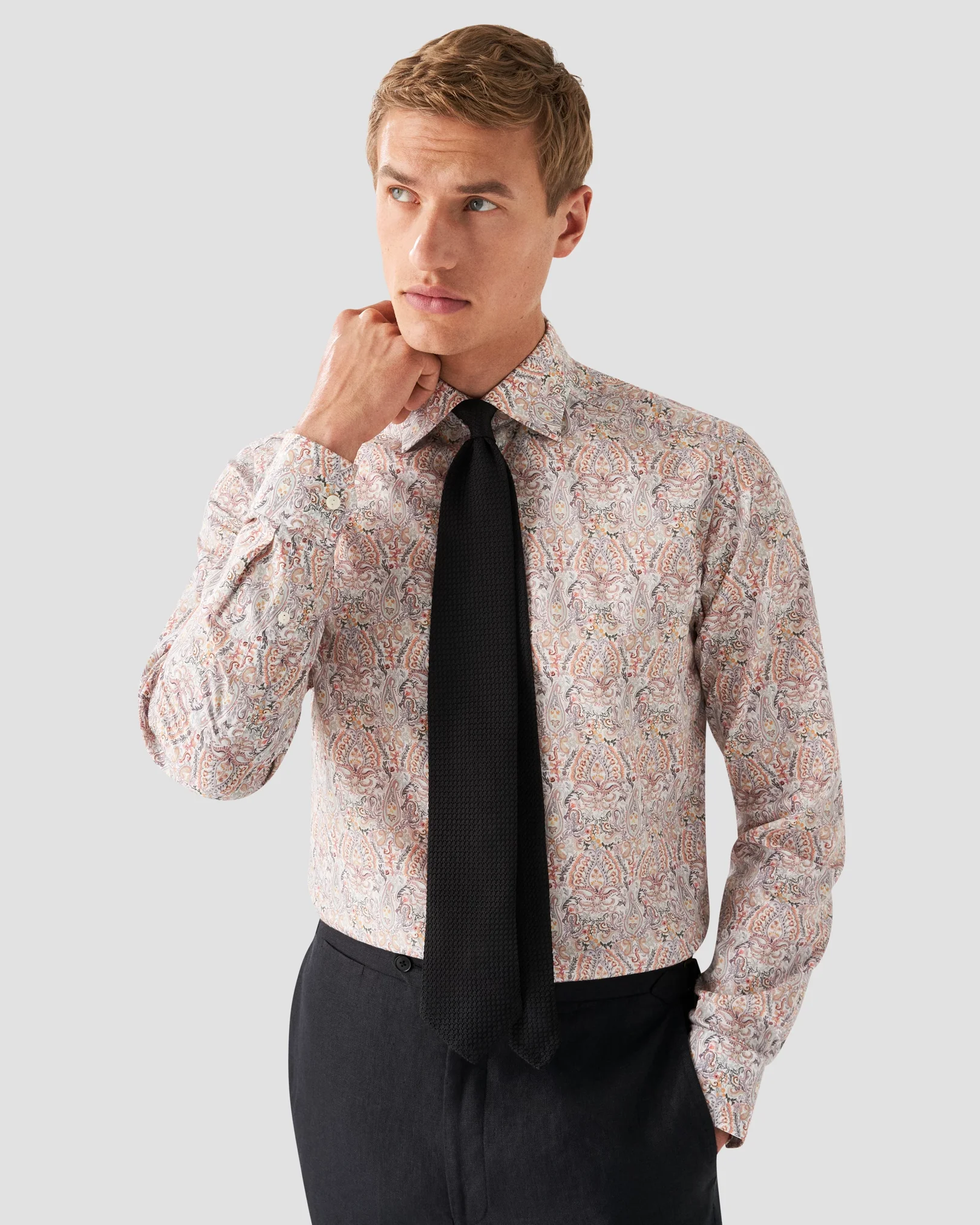Eton - red cottontencel shirt