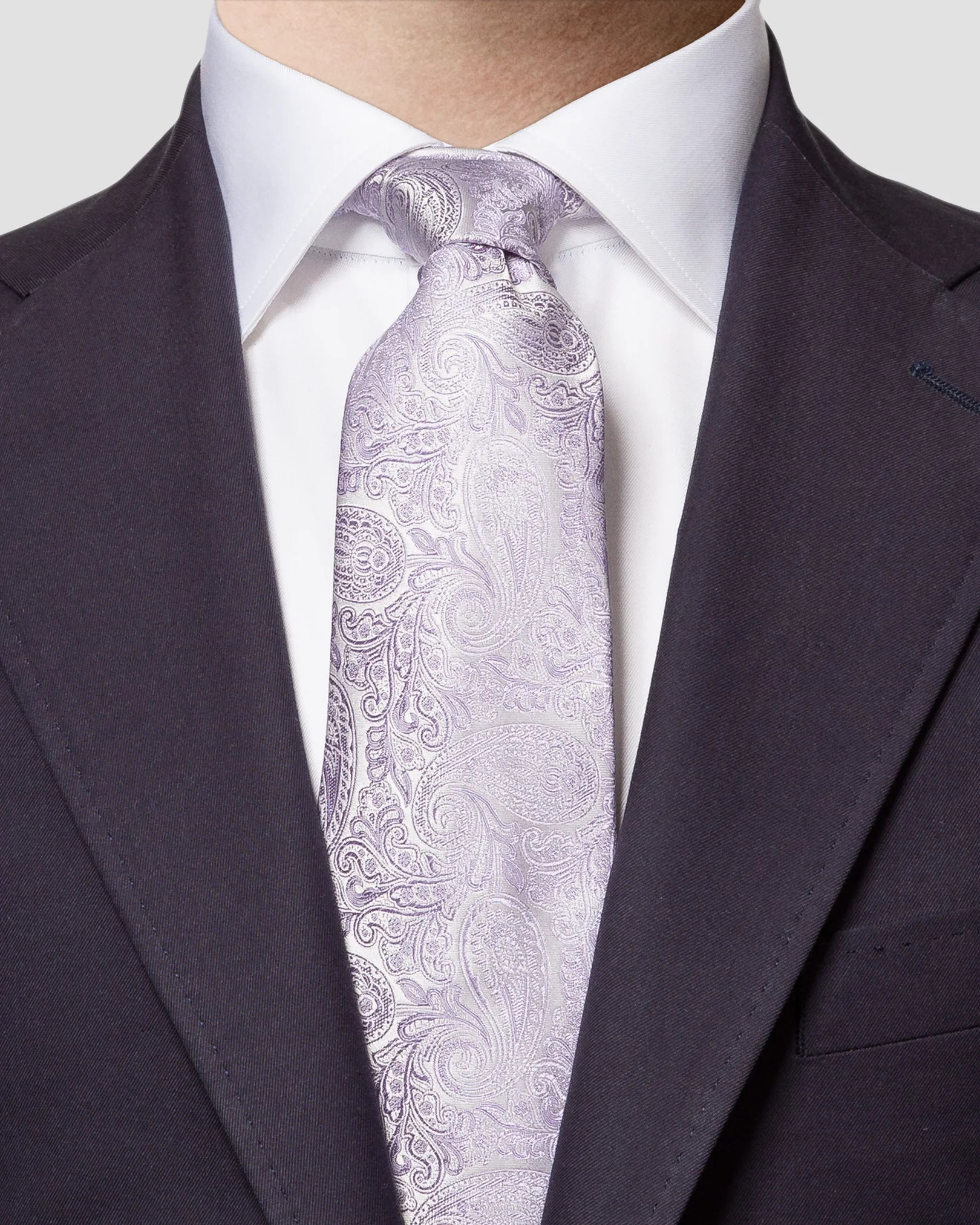 Eton - purple paisley silk wedding tie