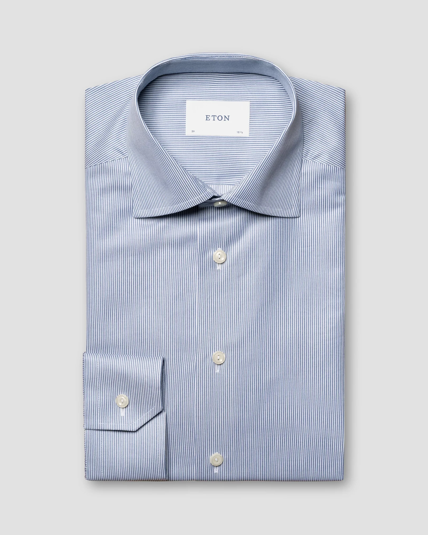 Eton - Fein gestreifte Signature Twill Hemd