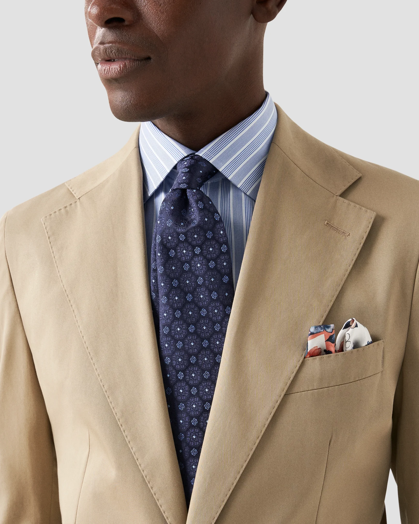 Eton - light blue cotton tencel twill