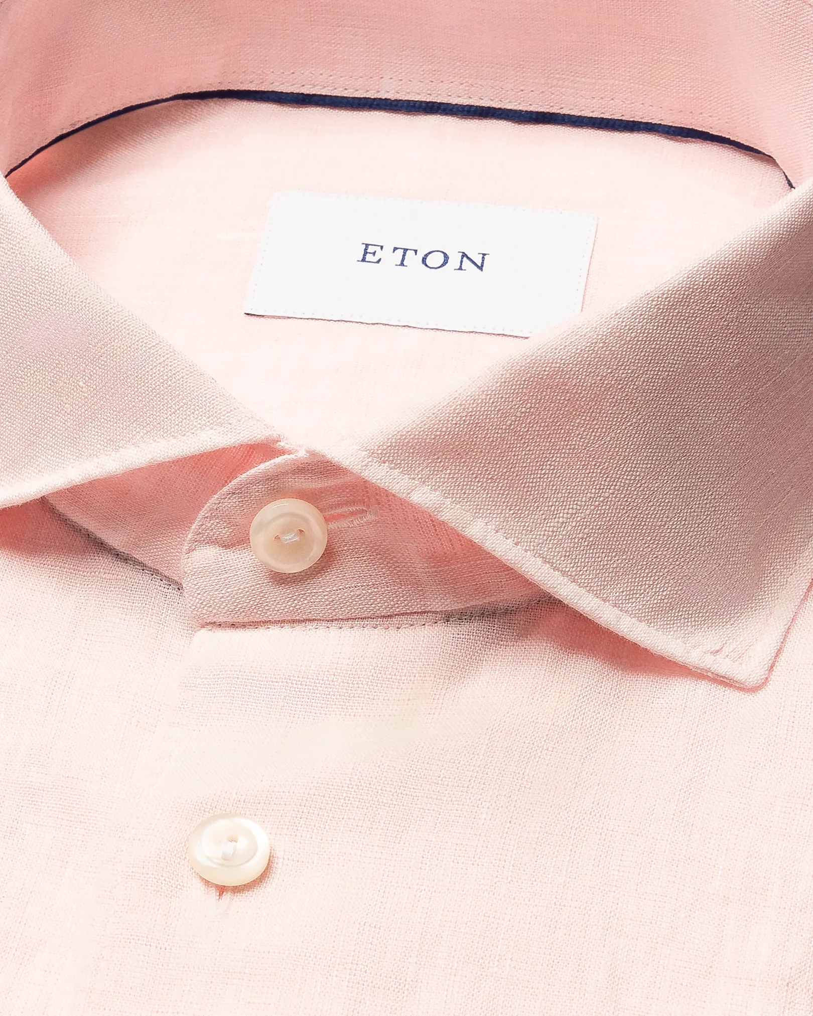 Eton - pink solid short sleeve linen shirt