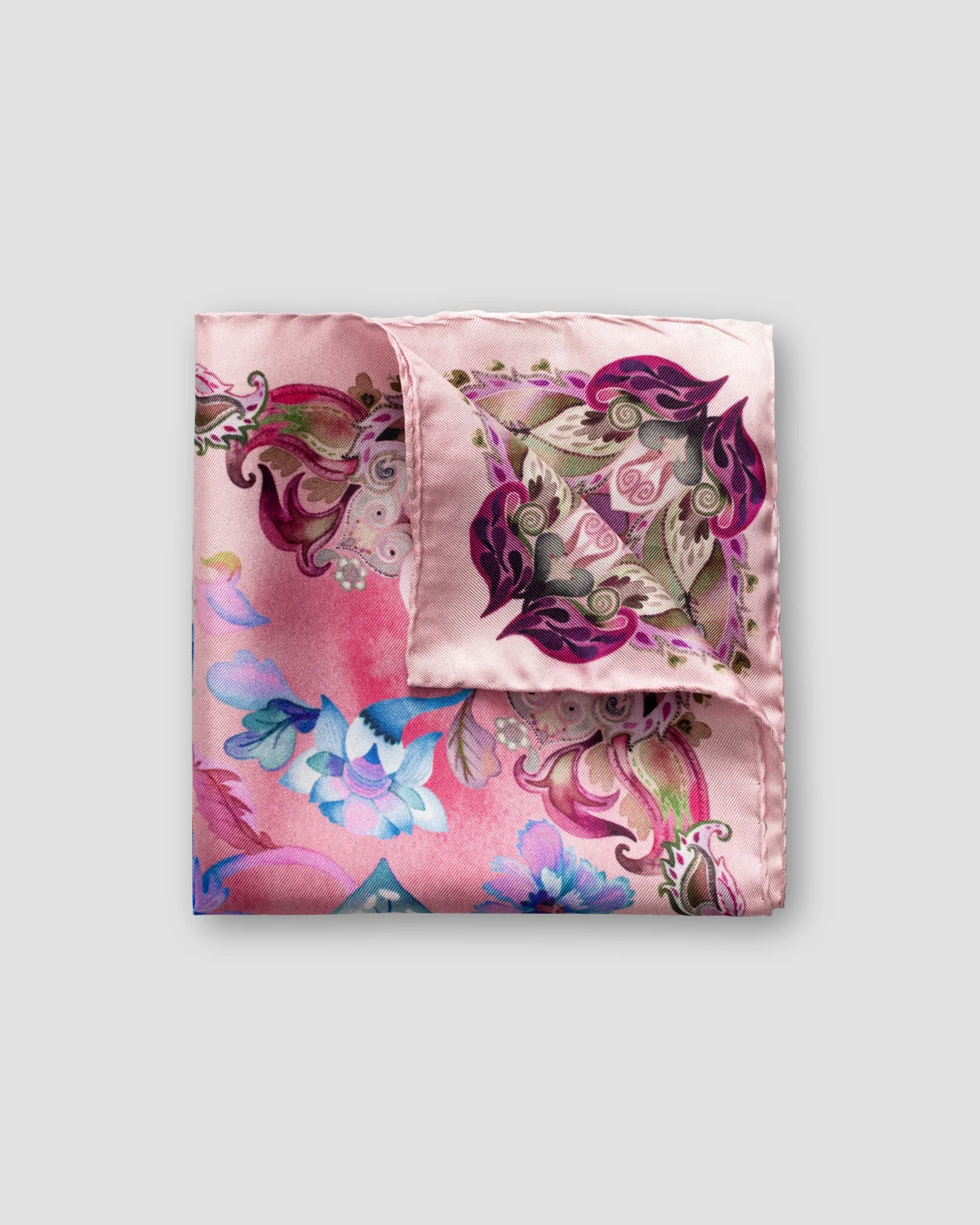 Eton - pink flowers pocket square