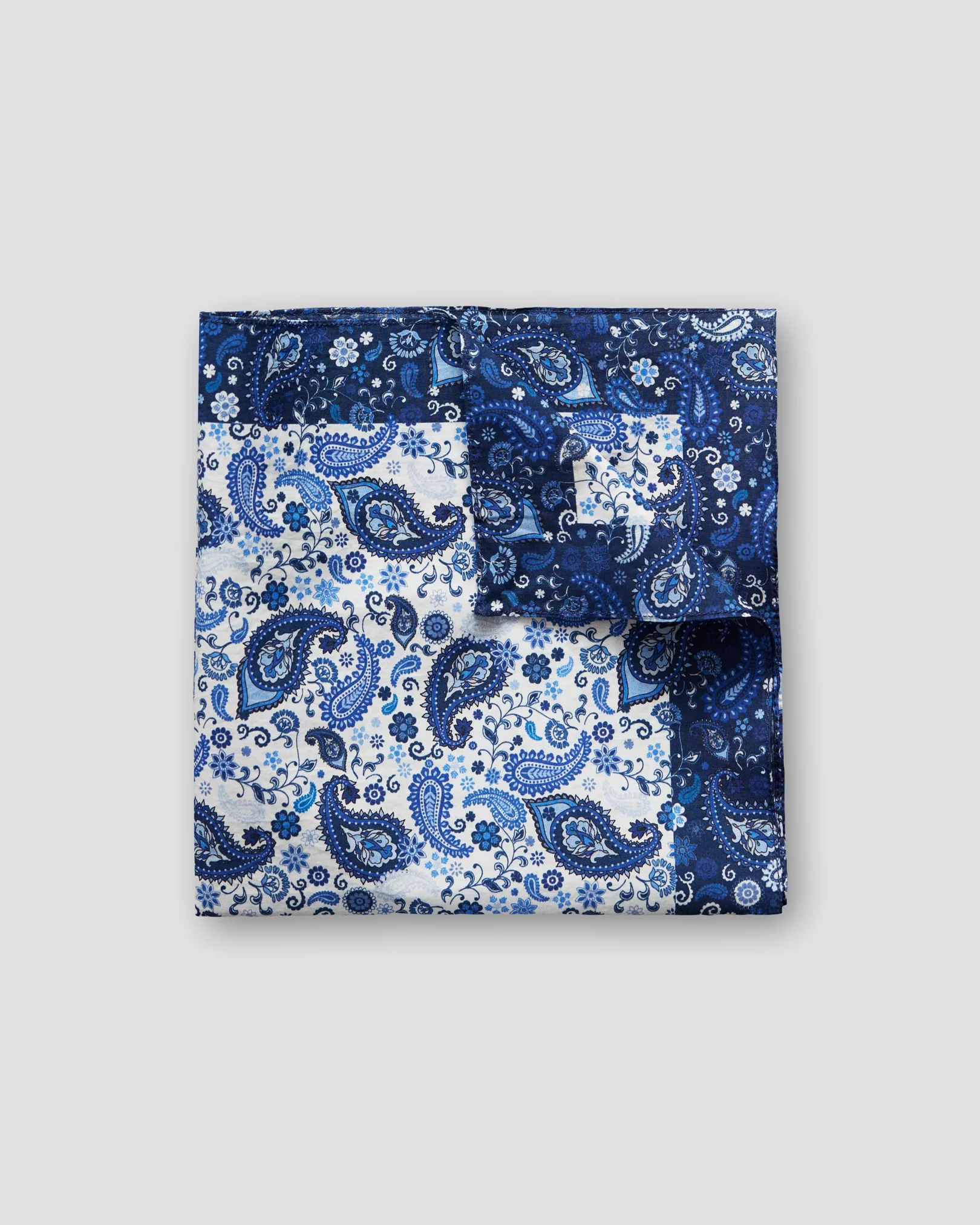 Eton - blue paisley cotton pocket square