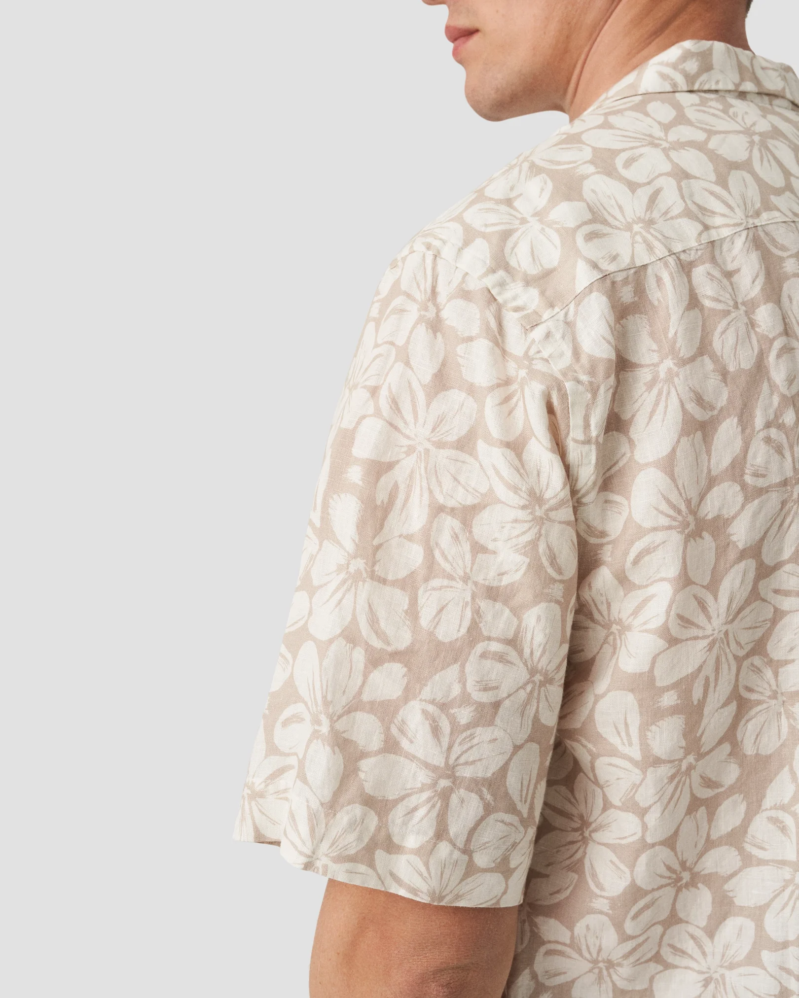 Eton - brown resort linen shirt