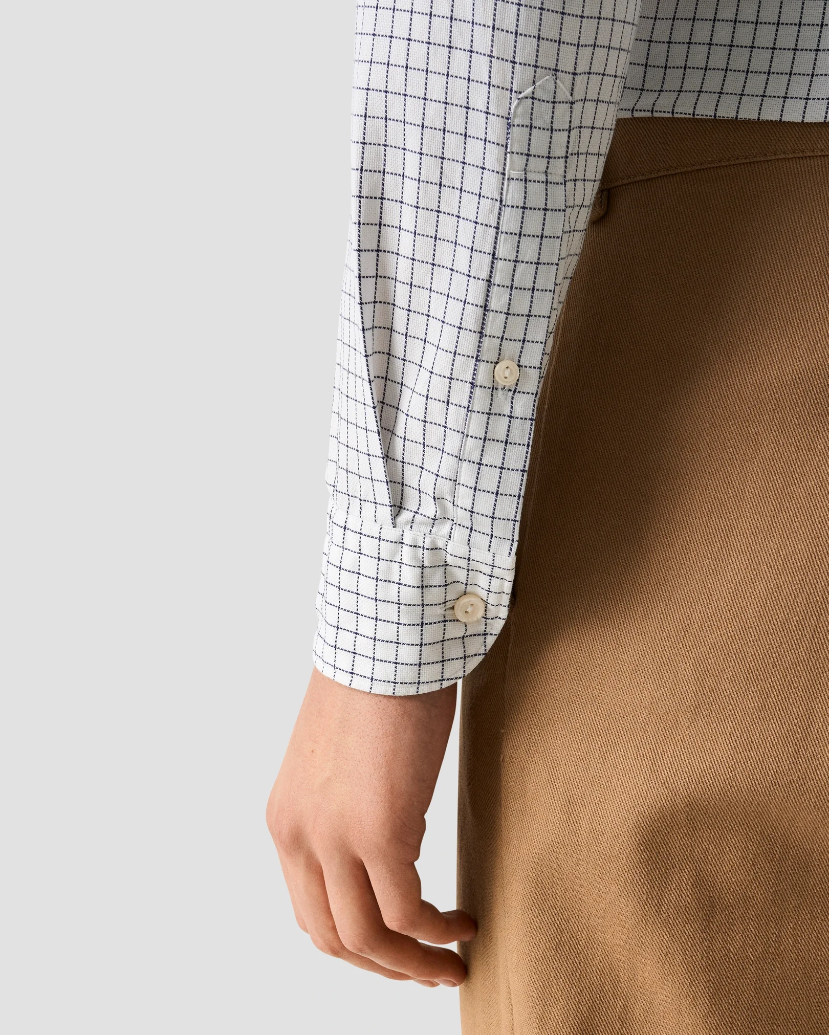 Eton - check royal oxford shirt navy blue
