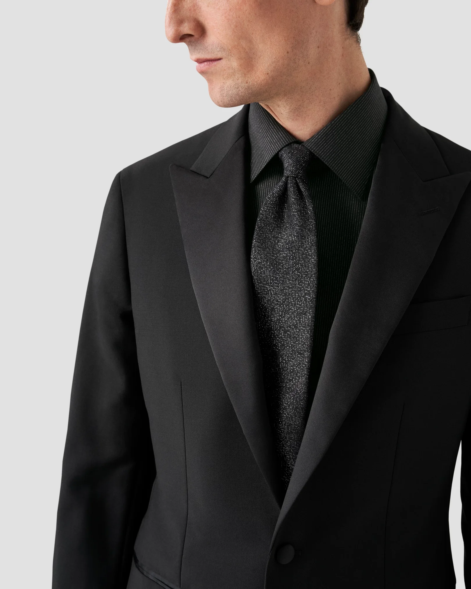 Eton - black evening poplin