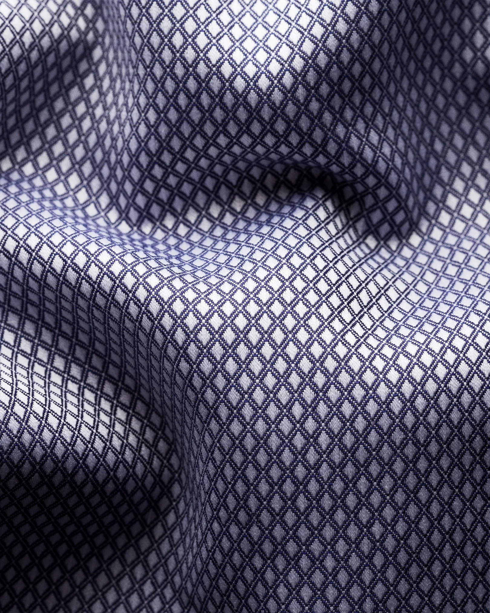 Eton - navy diamond dobby shirt