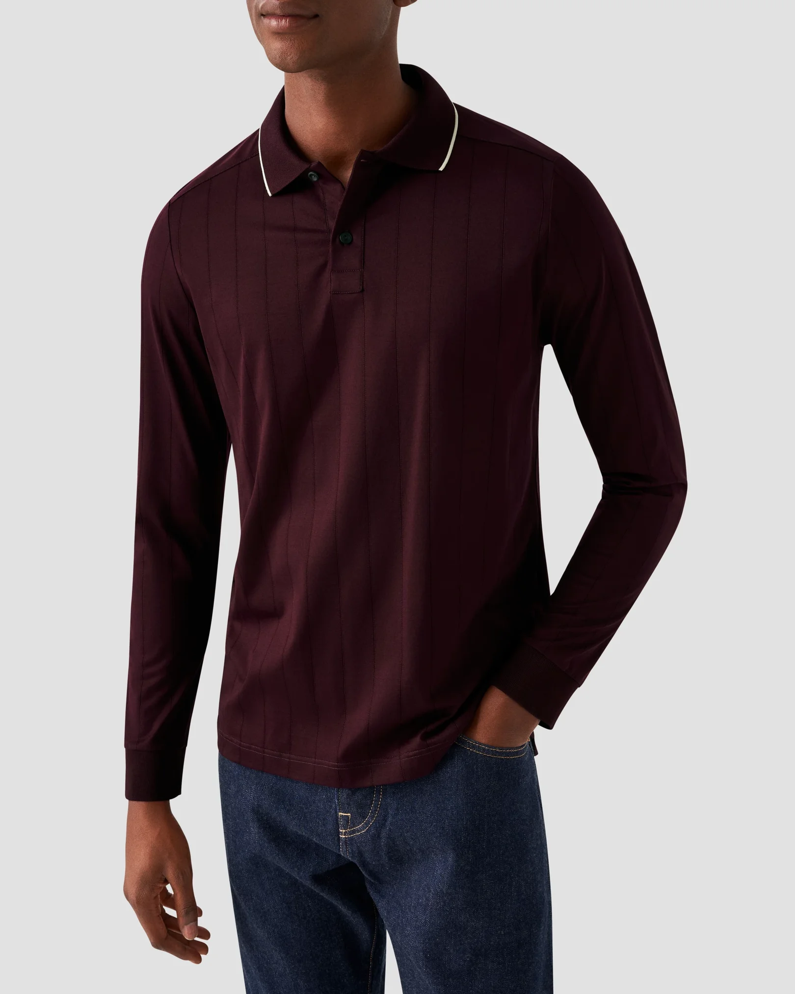 Eton - dark purple knitted jersey long sleeve