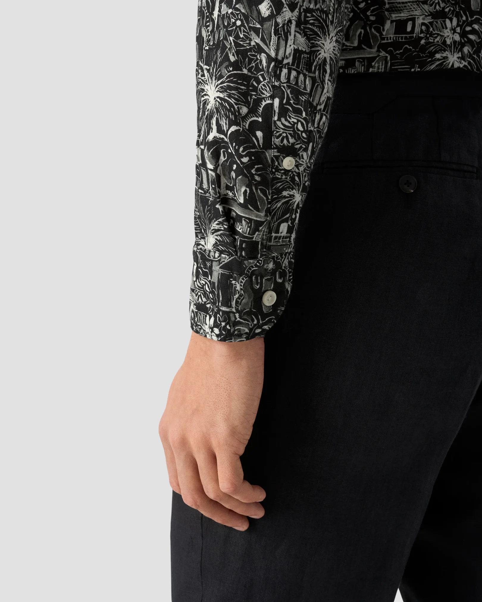 Eton - black gaudi garden print shirt