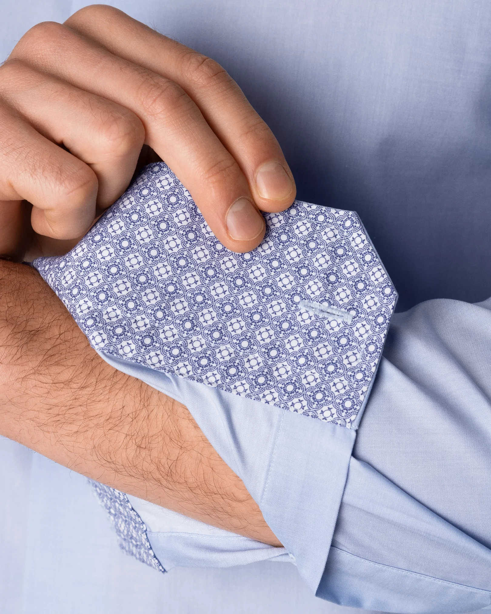 Eton - light blue fine twill stretch