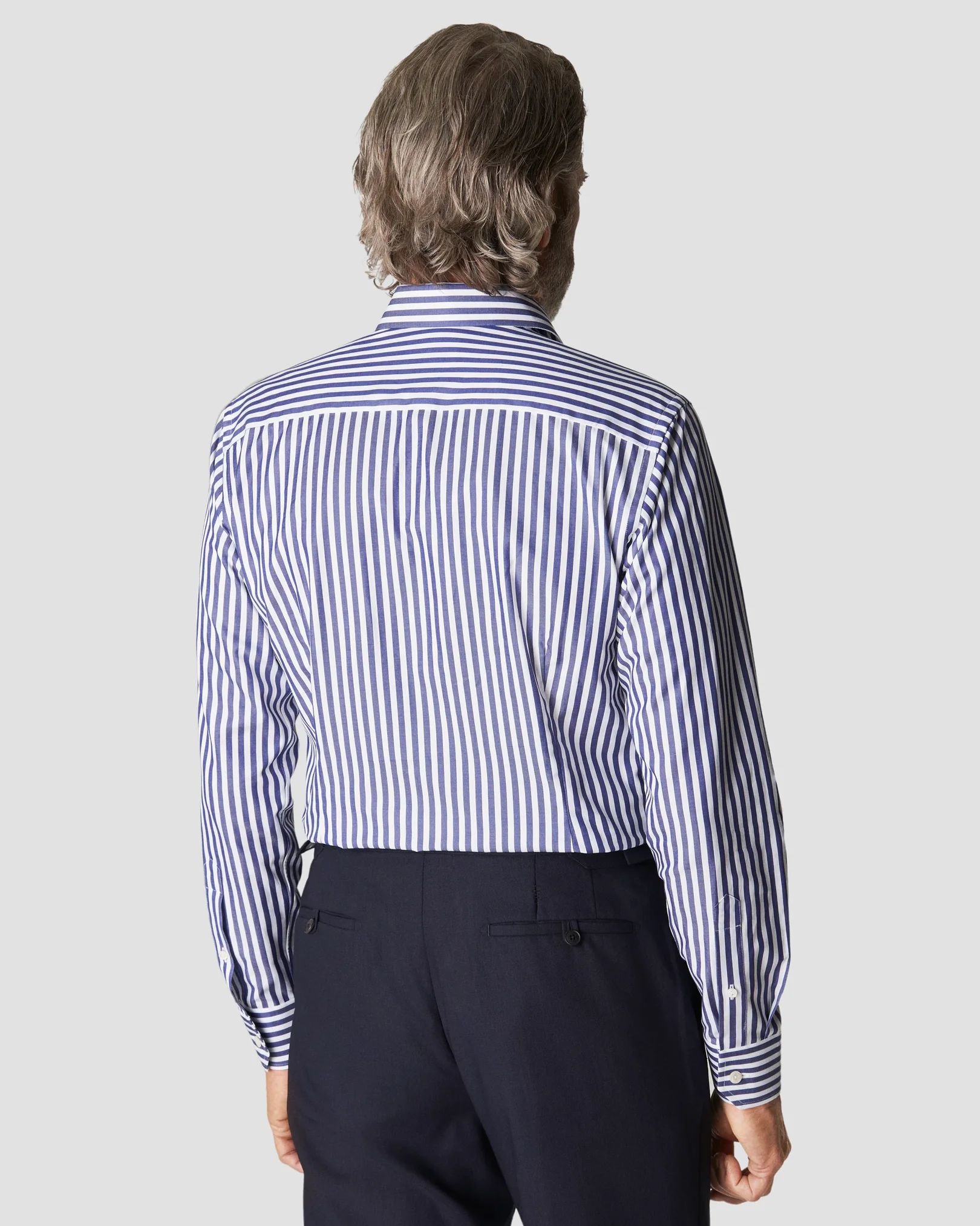 Eton - navy blue signature twill bold stripe