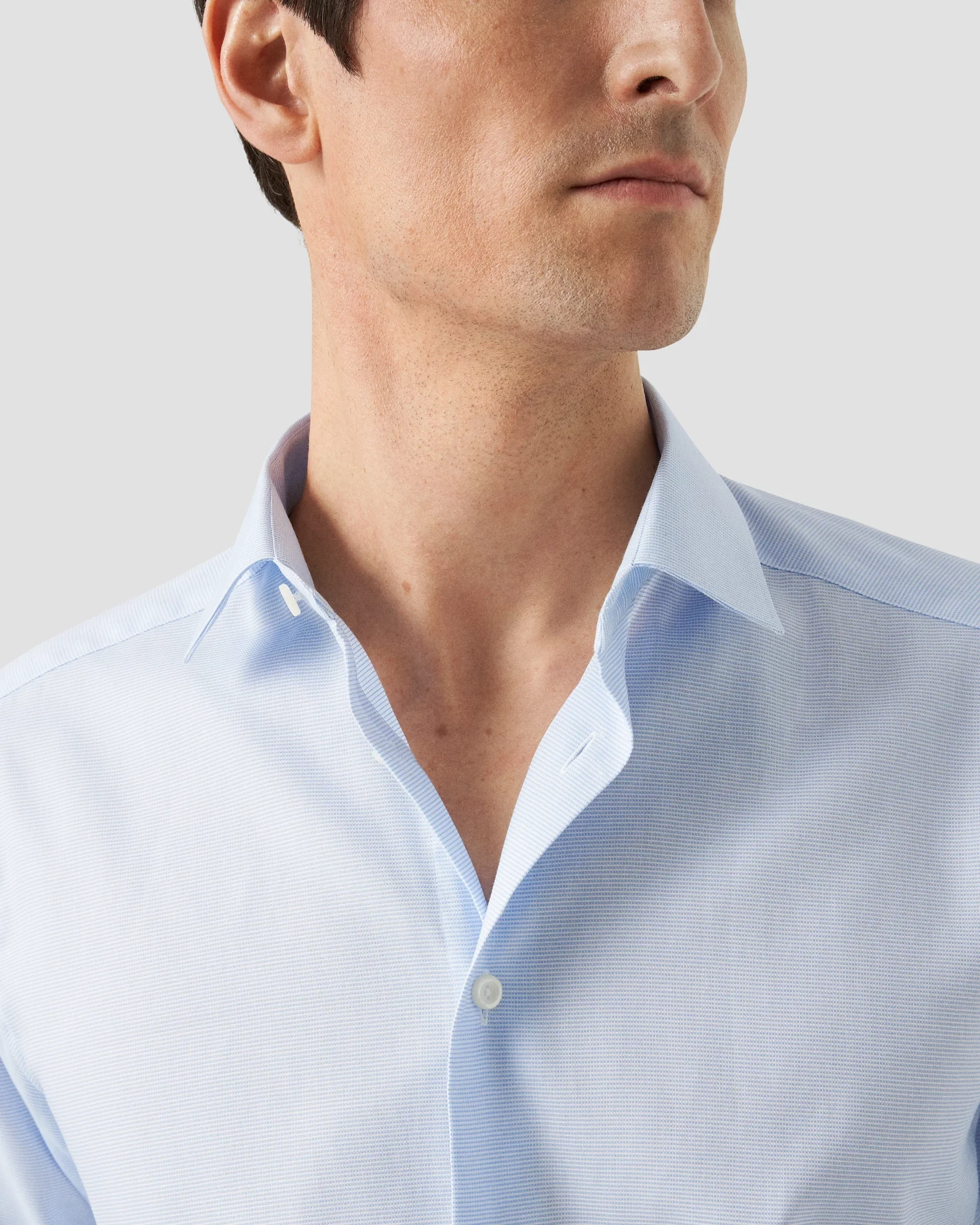 Eton - solid light blue ponited shirt