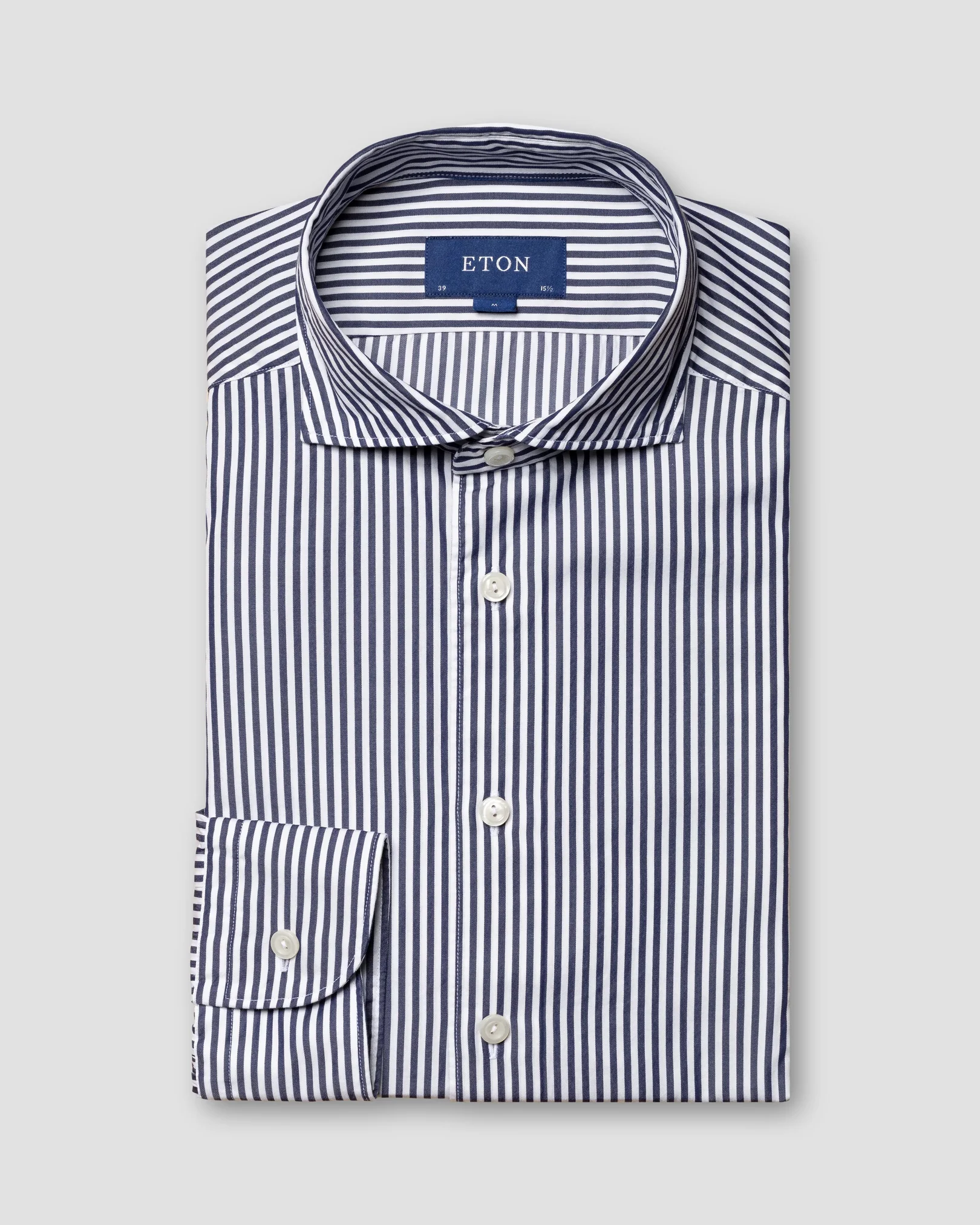 Eton - black twill cotton tencel blend